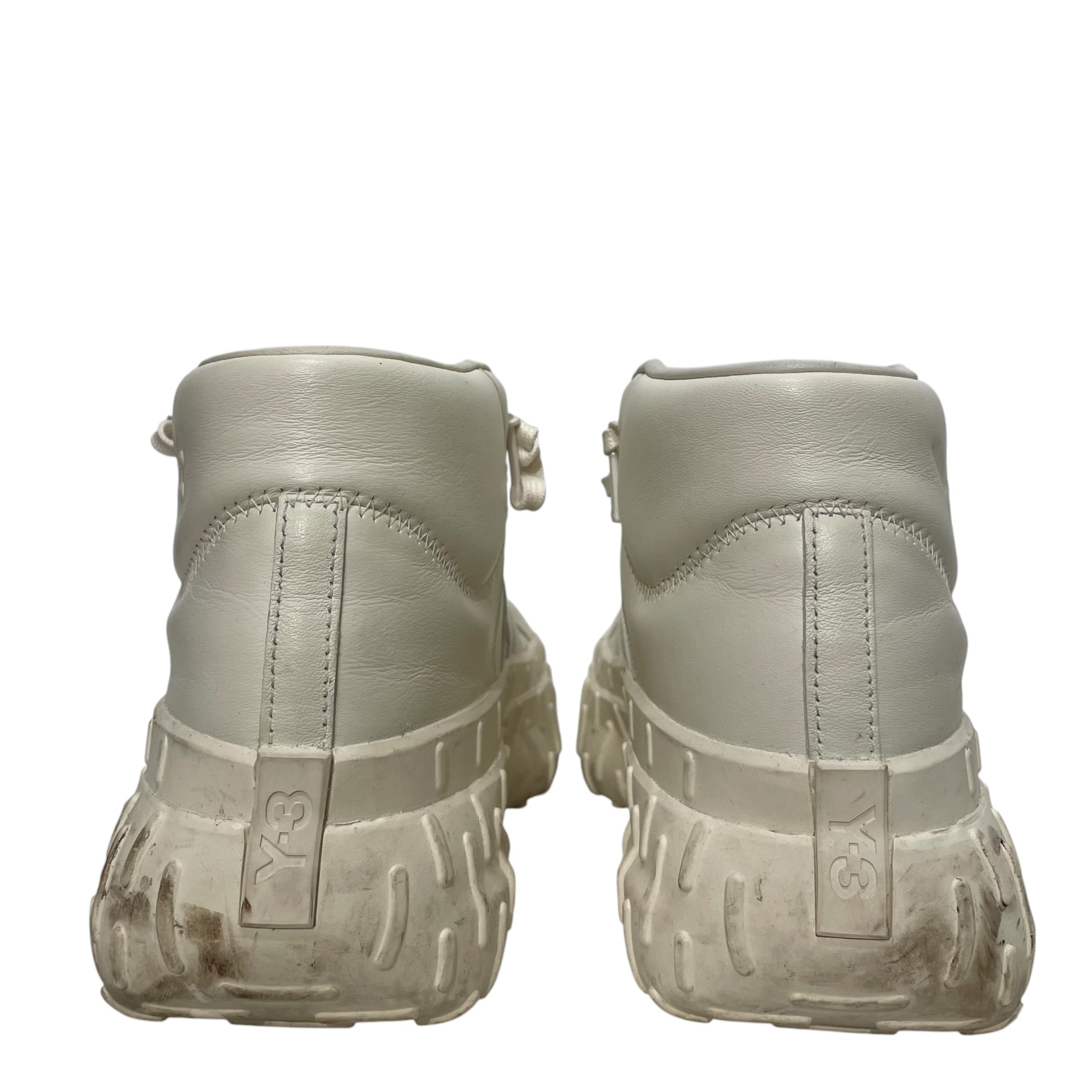 Y-3/adidas/Hi-Sneakers/US 9/Cotton/WHT/GR.1P , Embedded Y-3 logo view 5