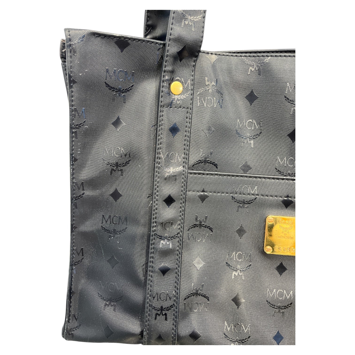 MCM/Bag/Monogram/BLK/Visetos Black Tote view 6