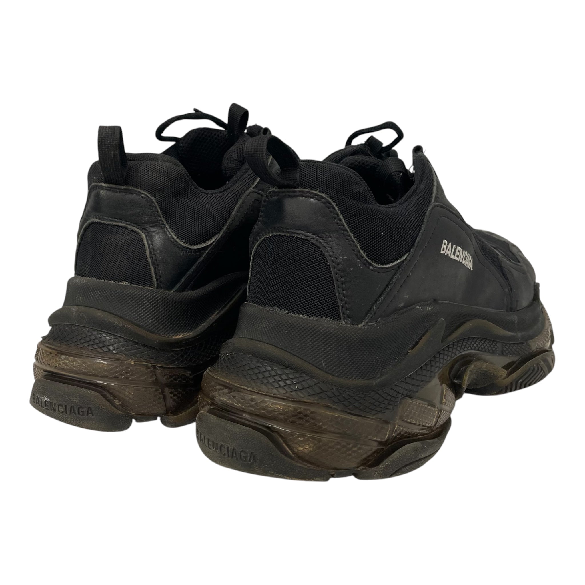 BALENCIAGA/Low-Sneakers/US 10/Leather/BLK/TRIPLE S view 3