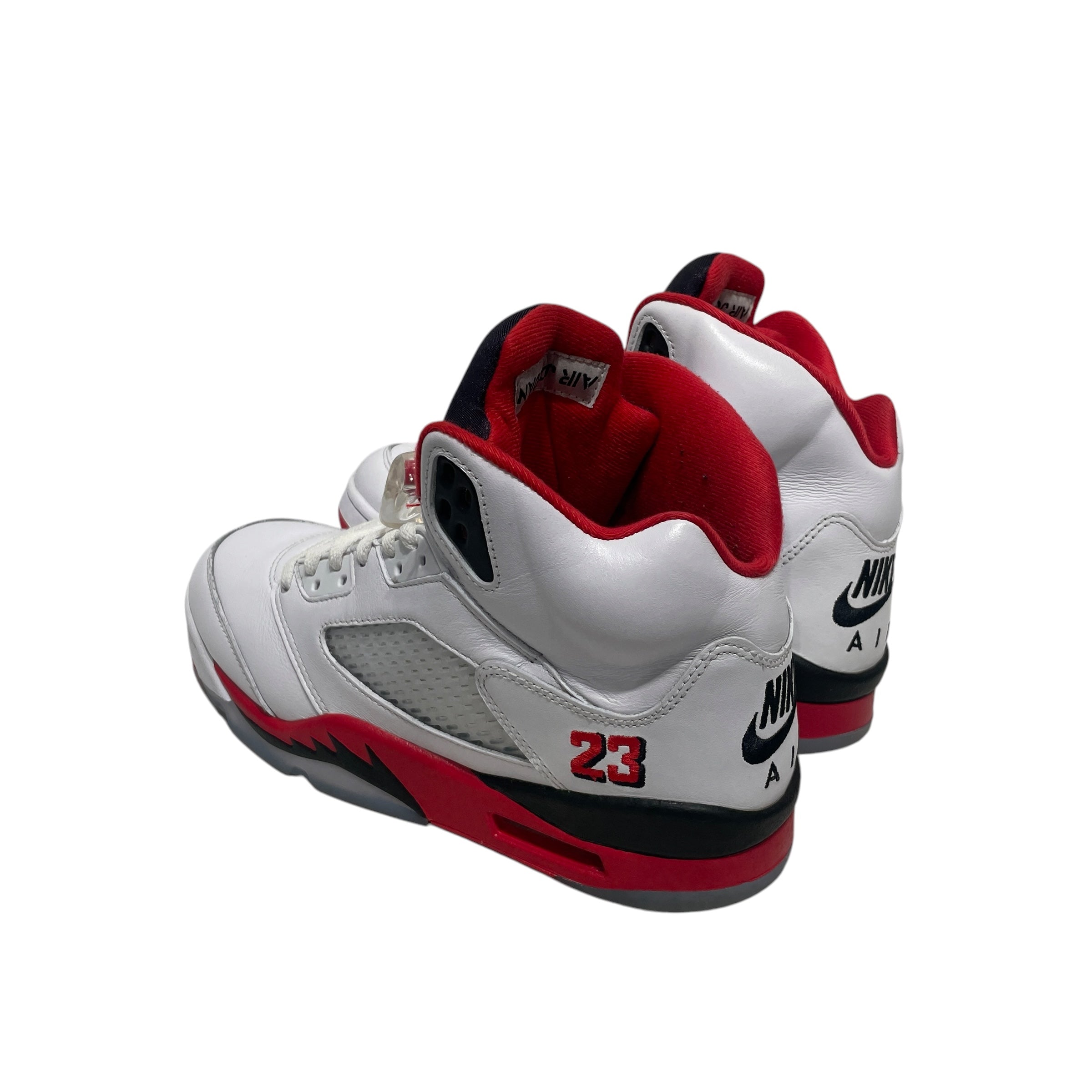 JORDAN BRAND/Hi-Sneakers/US 9/Leather/WHT/Jordan 5 Fire Red Black Tongue view 2