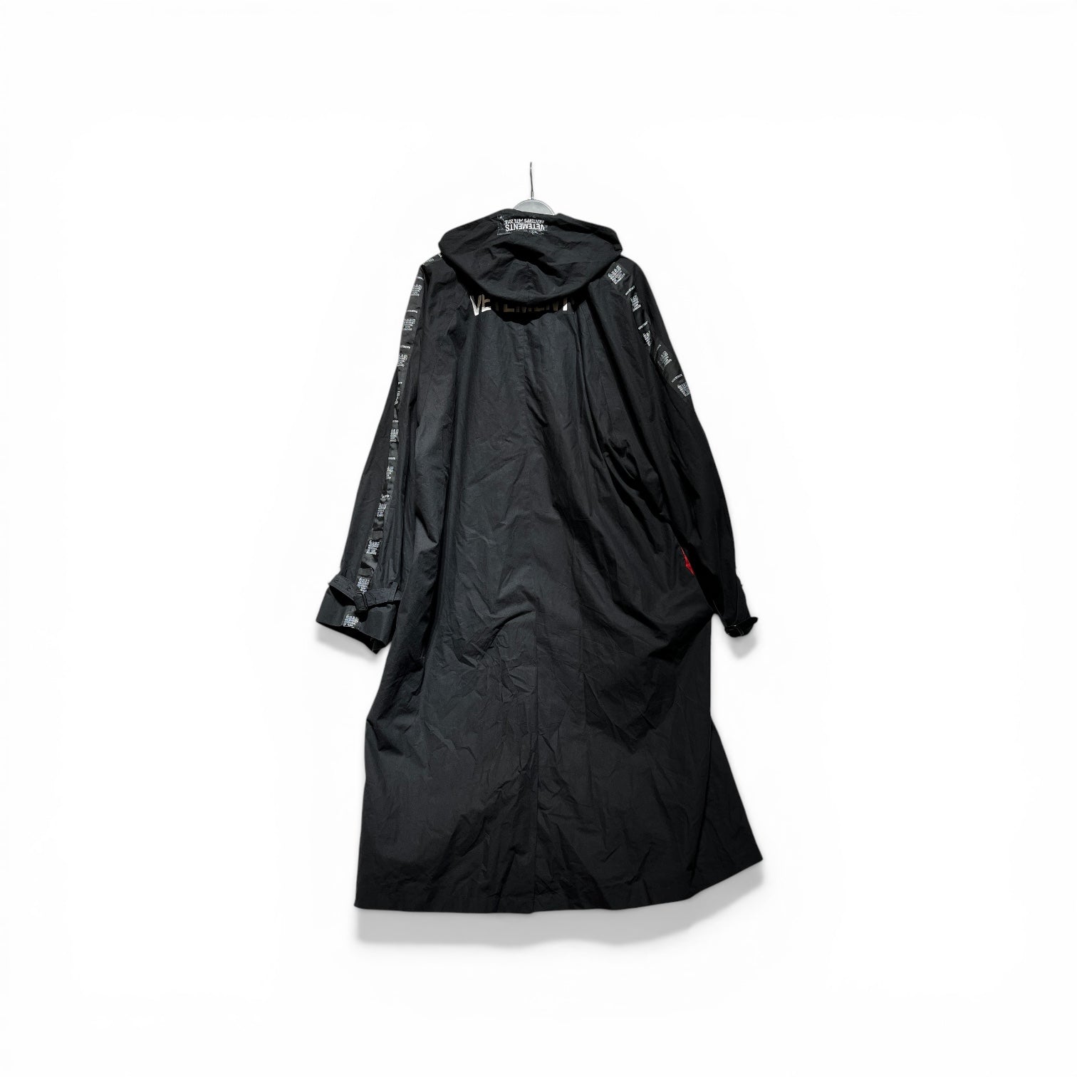 VETEMENTS/Trench Coat/S/Cotton/BLK/PLASTIC BAG TRENCH view 2