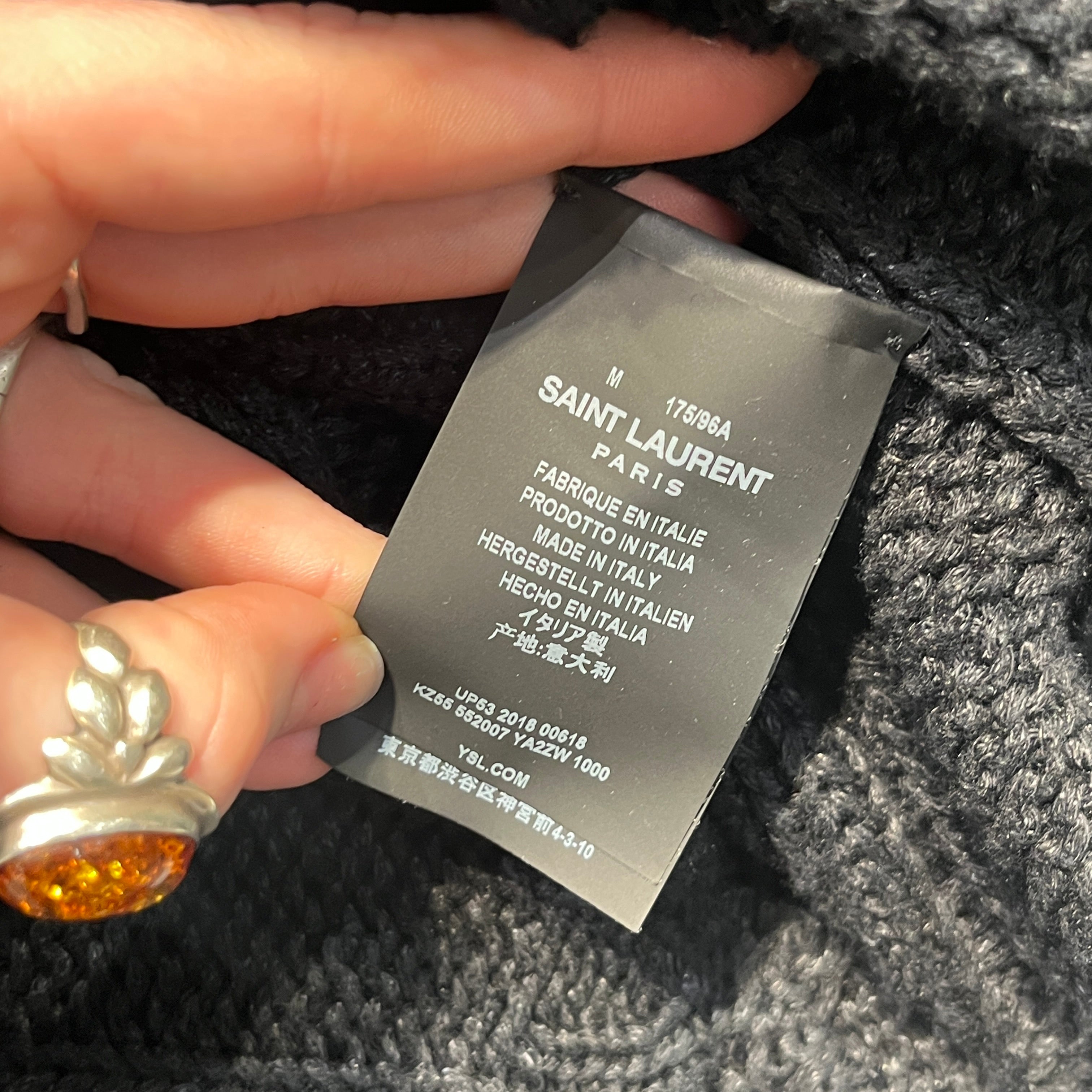 SAINT LAURENT/Heavy Sweater/M/Linen/BLK/UP53 2018 00618 view 4
