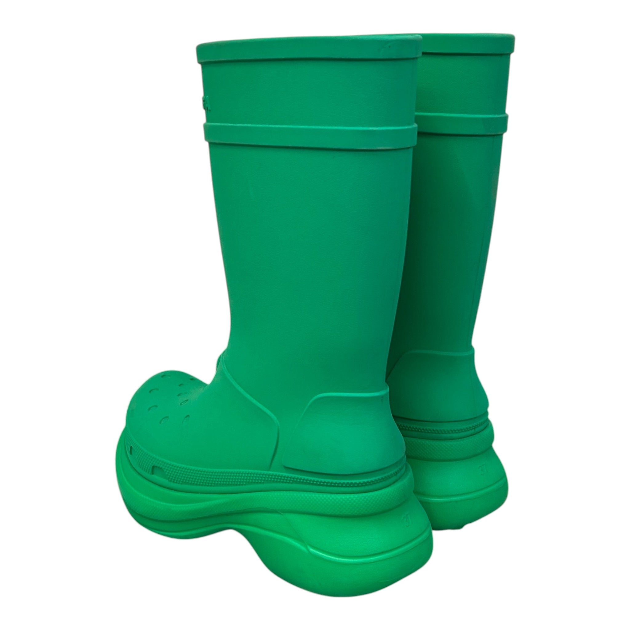BALENCIAGA/crocs/Rain Boots/EU 37/GRN/RUBBER PUDDLE view 2