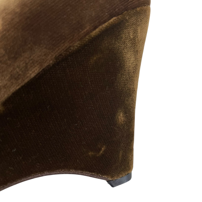 MIU MIU/Heels/EU 40/Velour/GLD/Wedge heel,extra heel tap