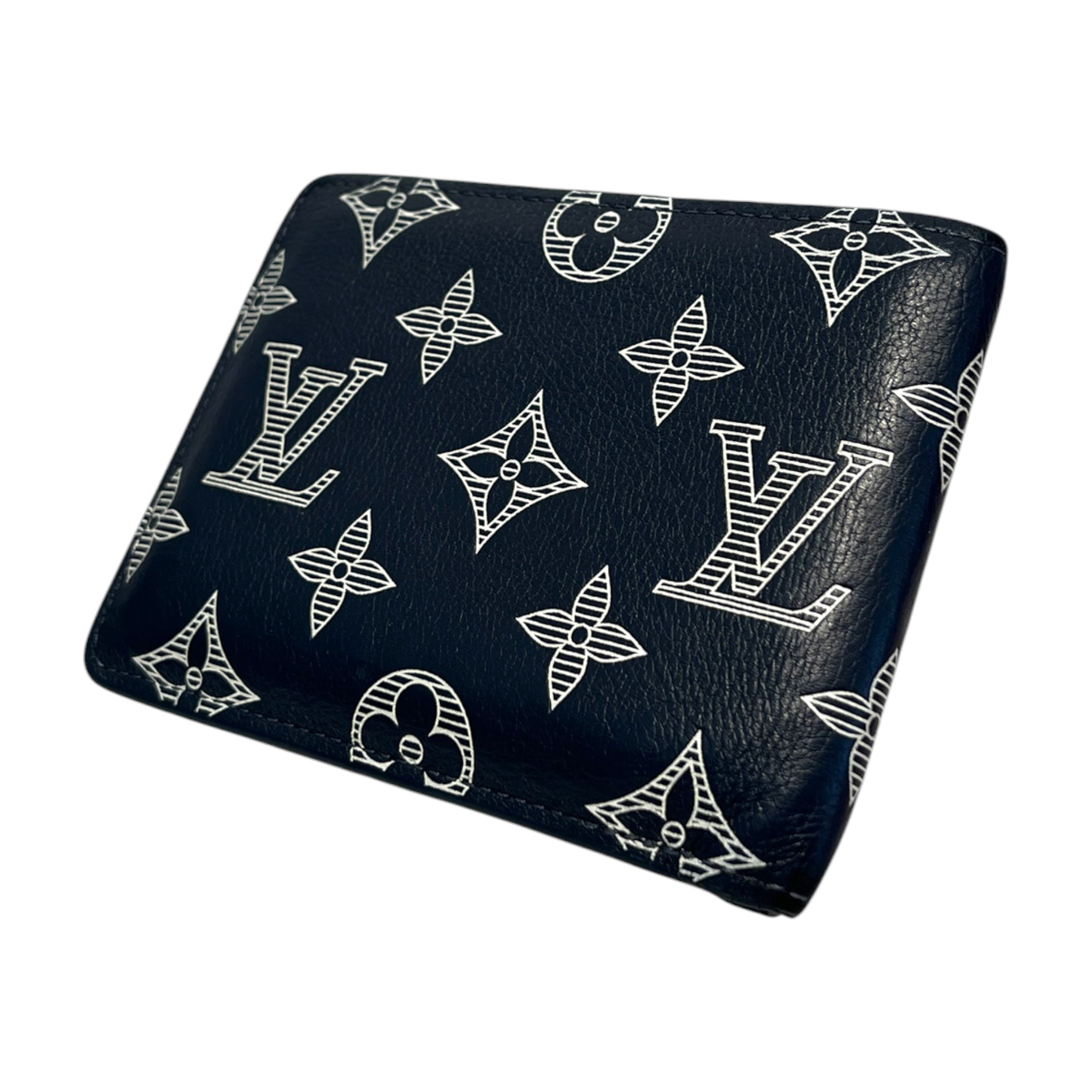LOUIS VUITTON/Bifold Wallet/Monogram/Leather/NVY/white view 2