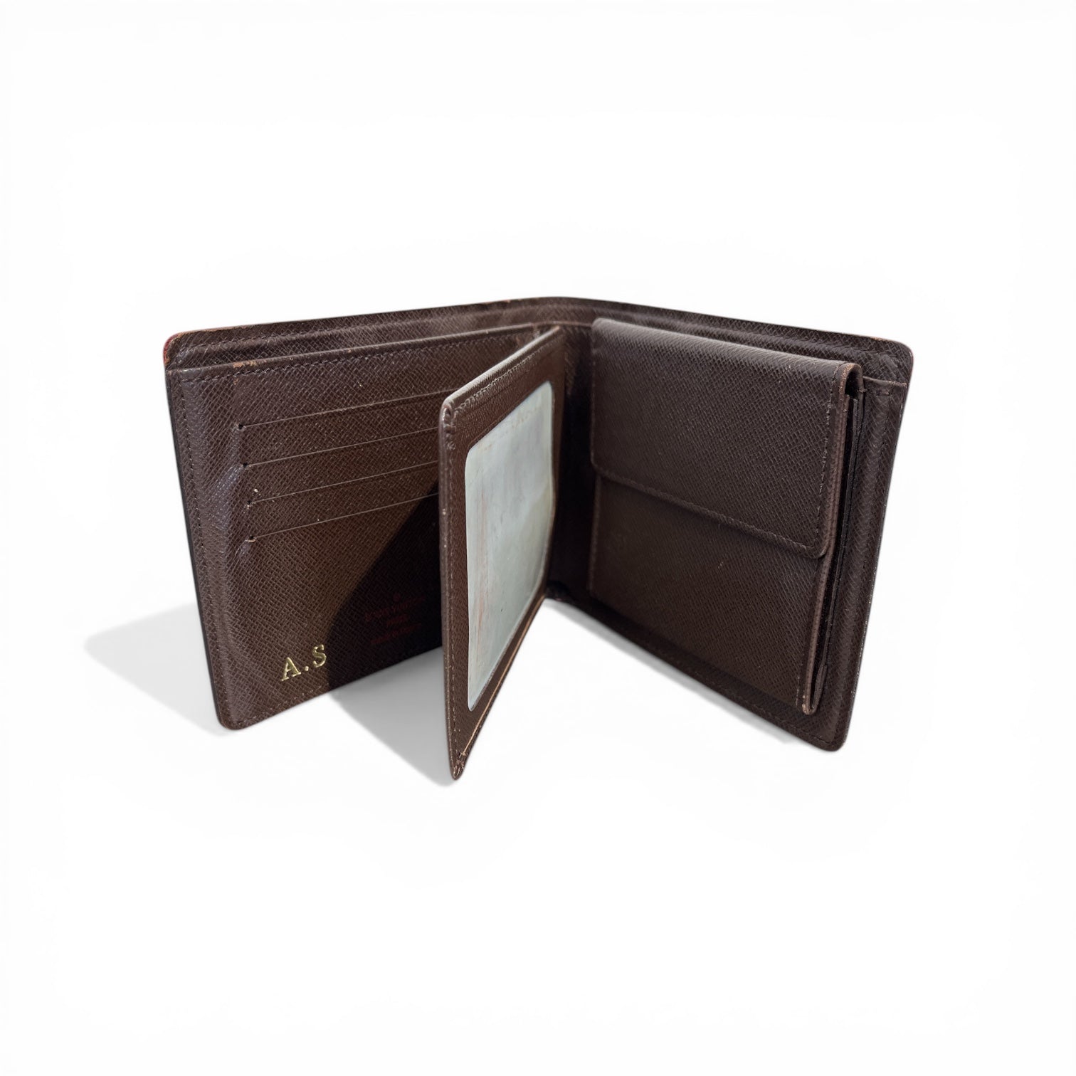 LOUIS VUITTON/Bifold Wallet/Leather/BRW/DAMIER EBENE BIFOLD view 4
