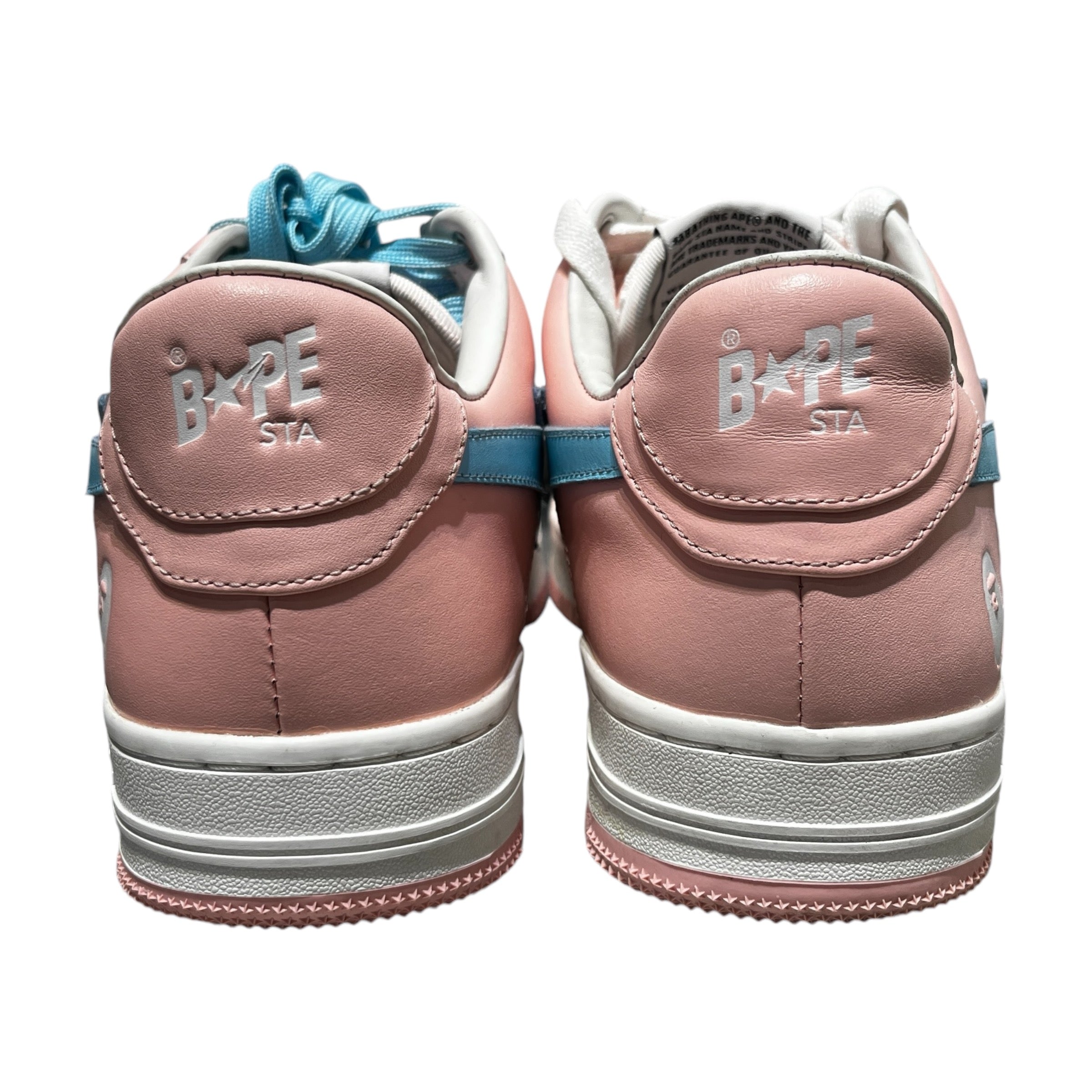 BAPE STA!/Low-Sneakers/US 9/Leather/PNK/PASTEL PINK/BLUE view 7