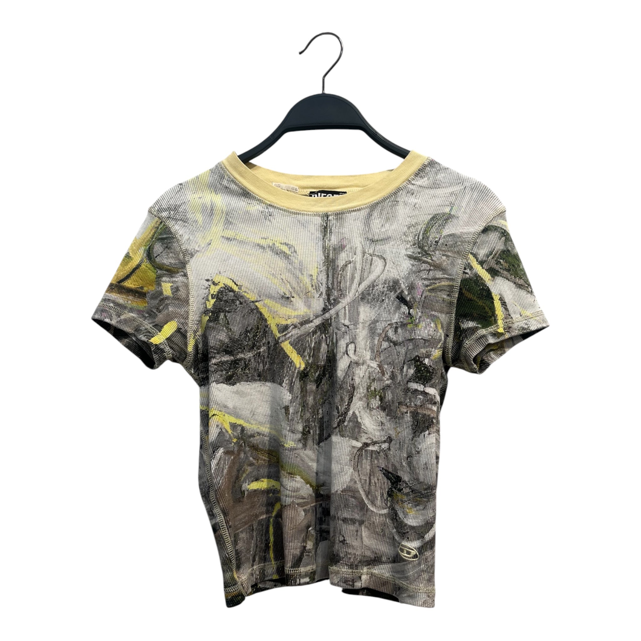 DIESEL/T-Shirt/S/Camouflage/Cotton/MLT/paint stroke real tree yellow view 1