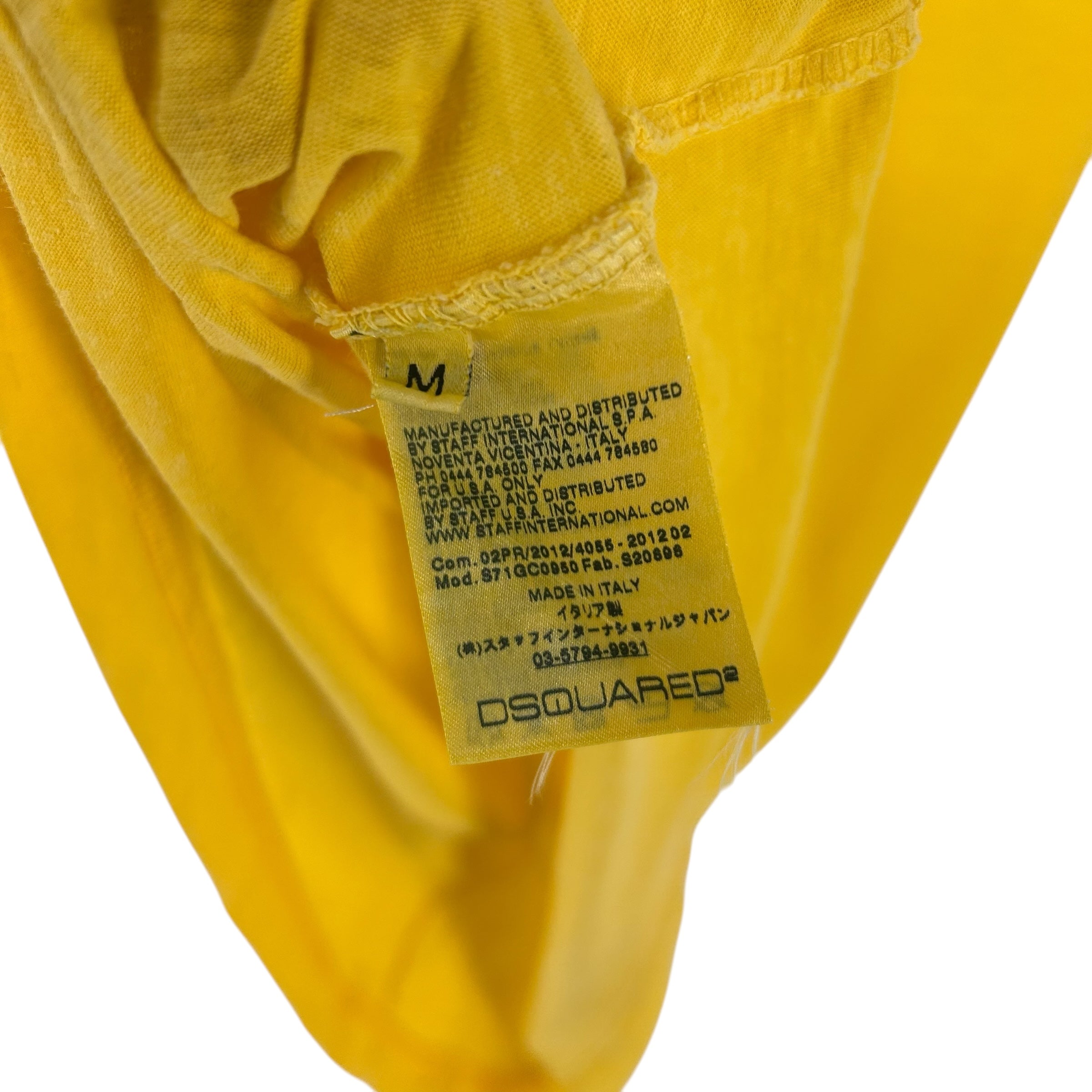 DSQUARED2/T-Shirt/M/Yellow/Cotton/ view 4