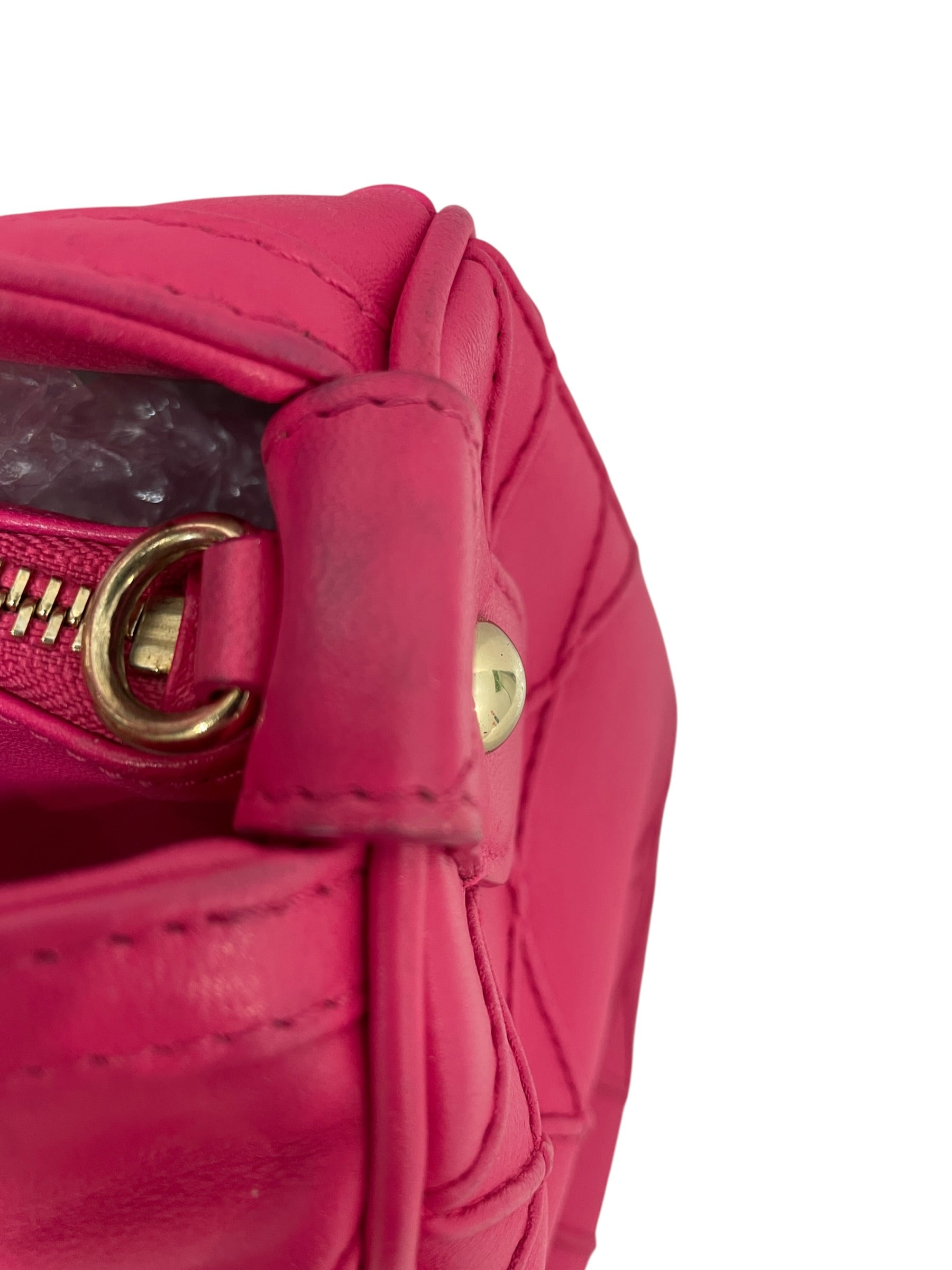 Christian Dior/Boston Bag/Leather/Pink/17-BO-0173 piping details view 7