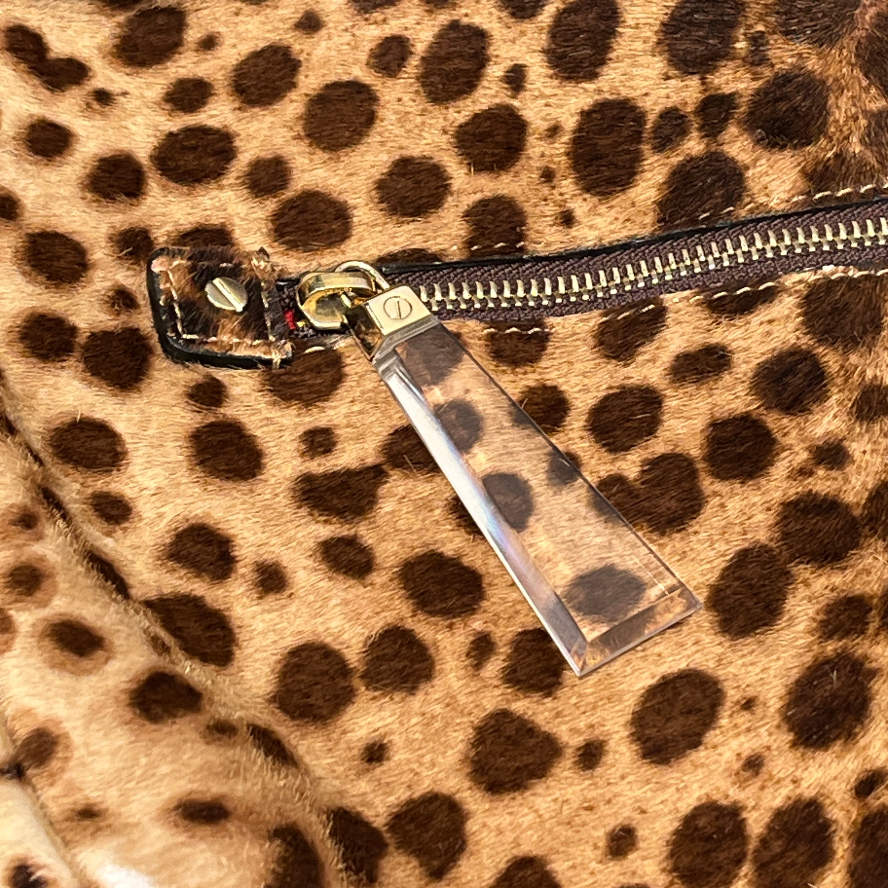 Christian Louboutin/Tote Bag/Leopard/Fur/CML/leopard gold strap tote view 5