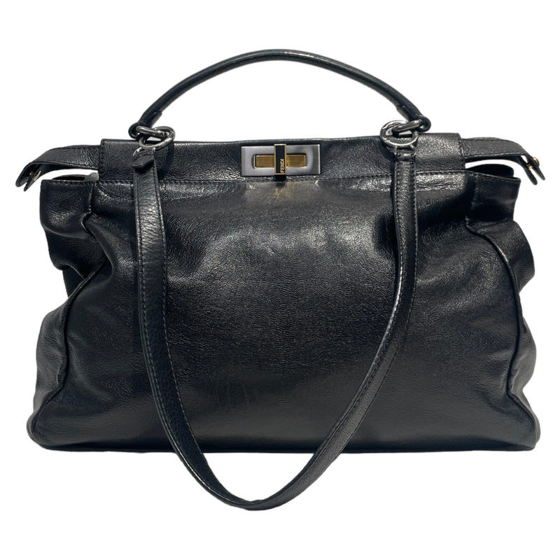 FENDI/Hand Bag[PO]/BLK/Leather/Plain/8BN210/