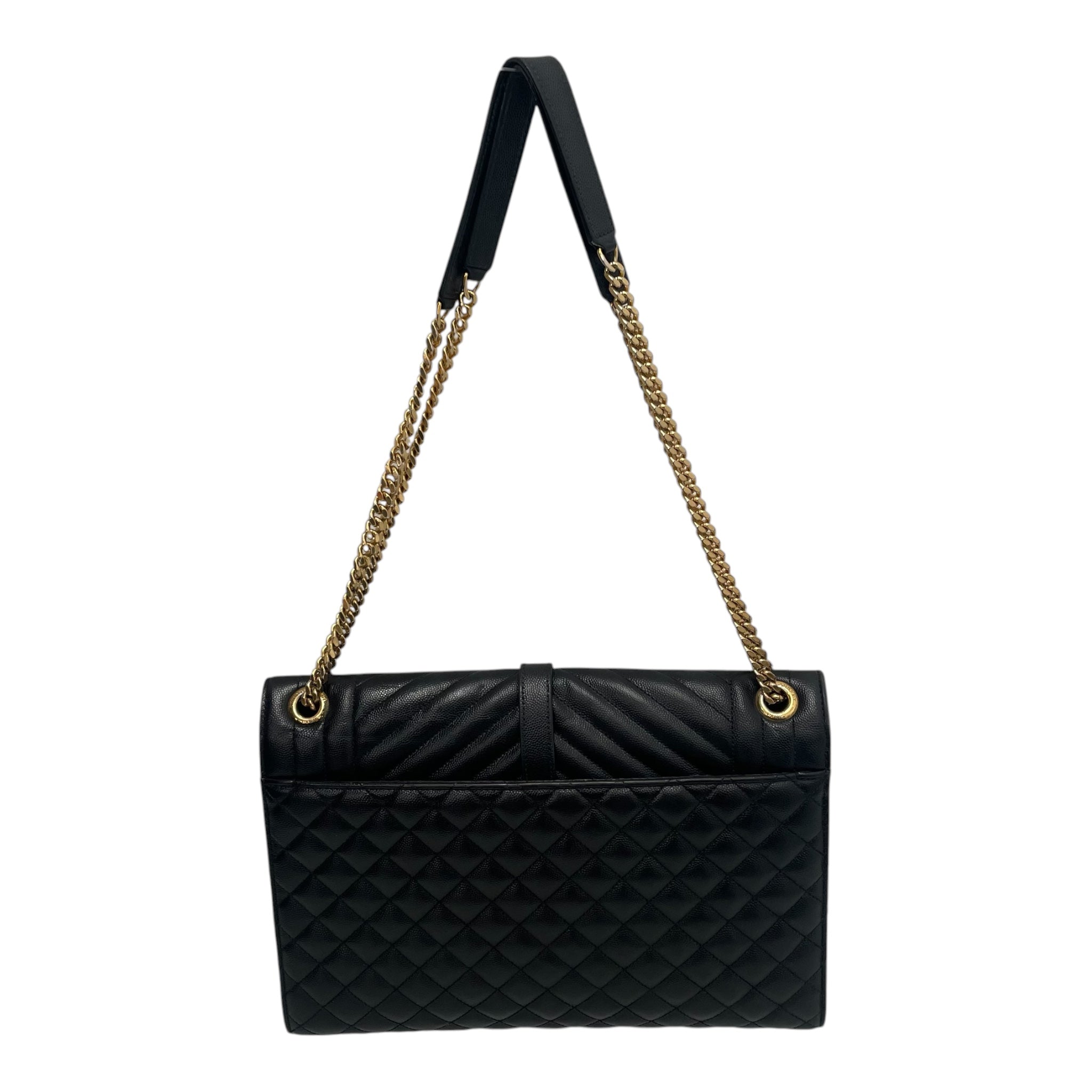 YVES SAINT LAURENT/Bag/Leather/BLK/Envelope crossbody bag view 2