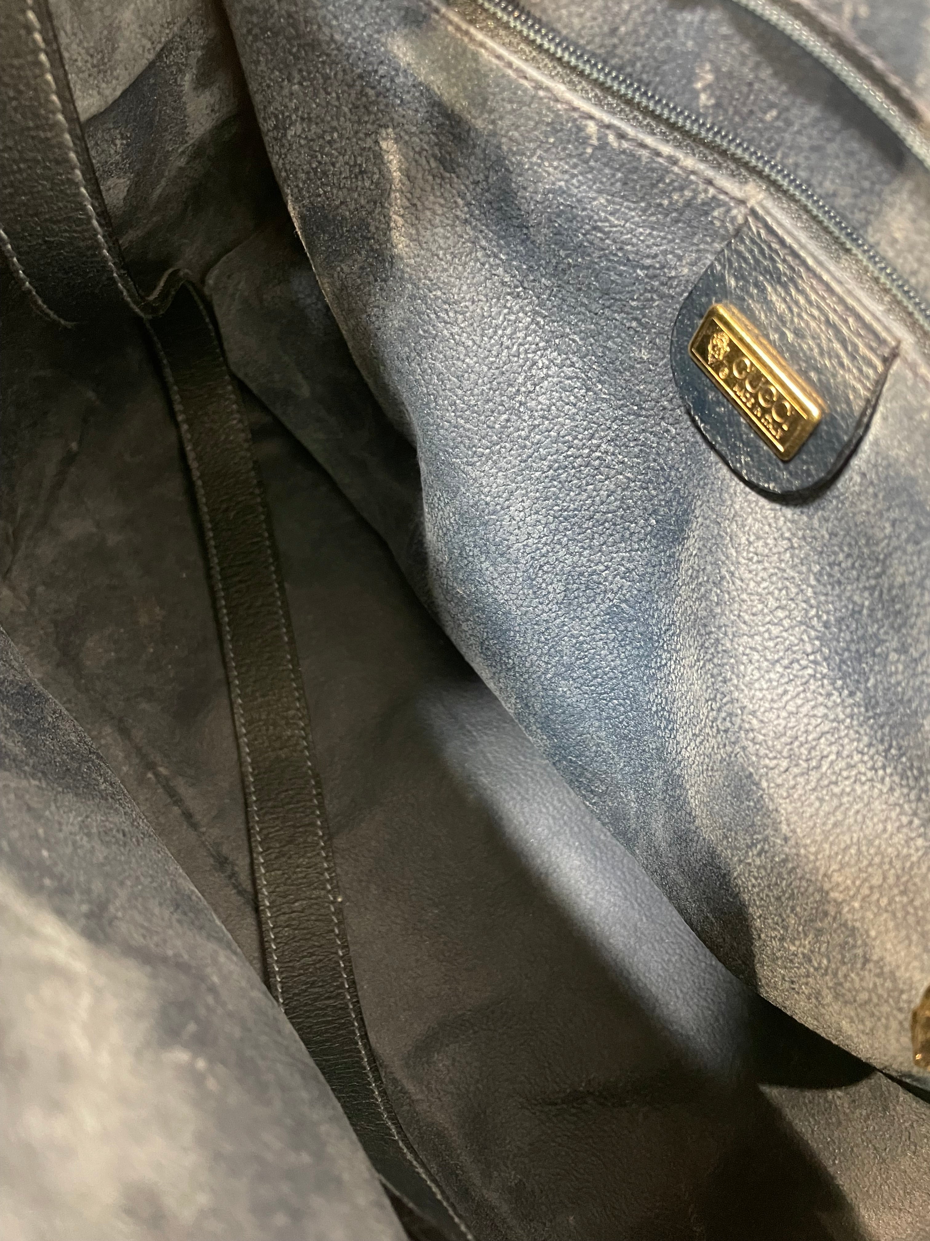 GUCCI/Bag/Monogram/Leather/BLU/GG Supreme top-handle view 4