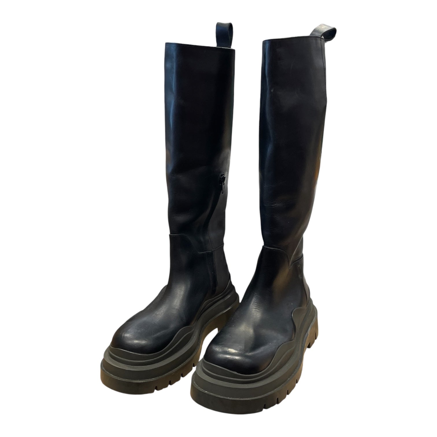 BOTTEGA VENETA/Boots/EU 38.5/Leather/BLK/KNEE HIGH view 1