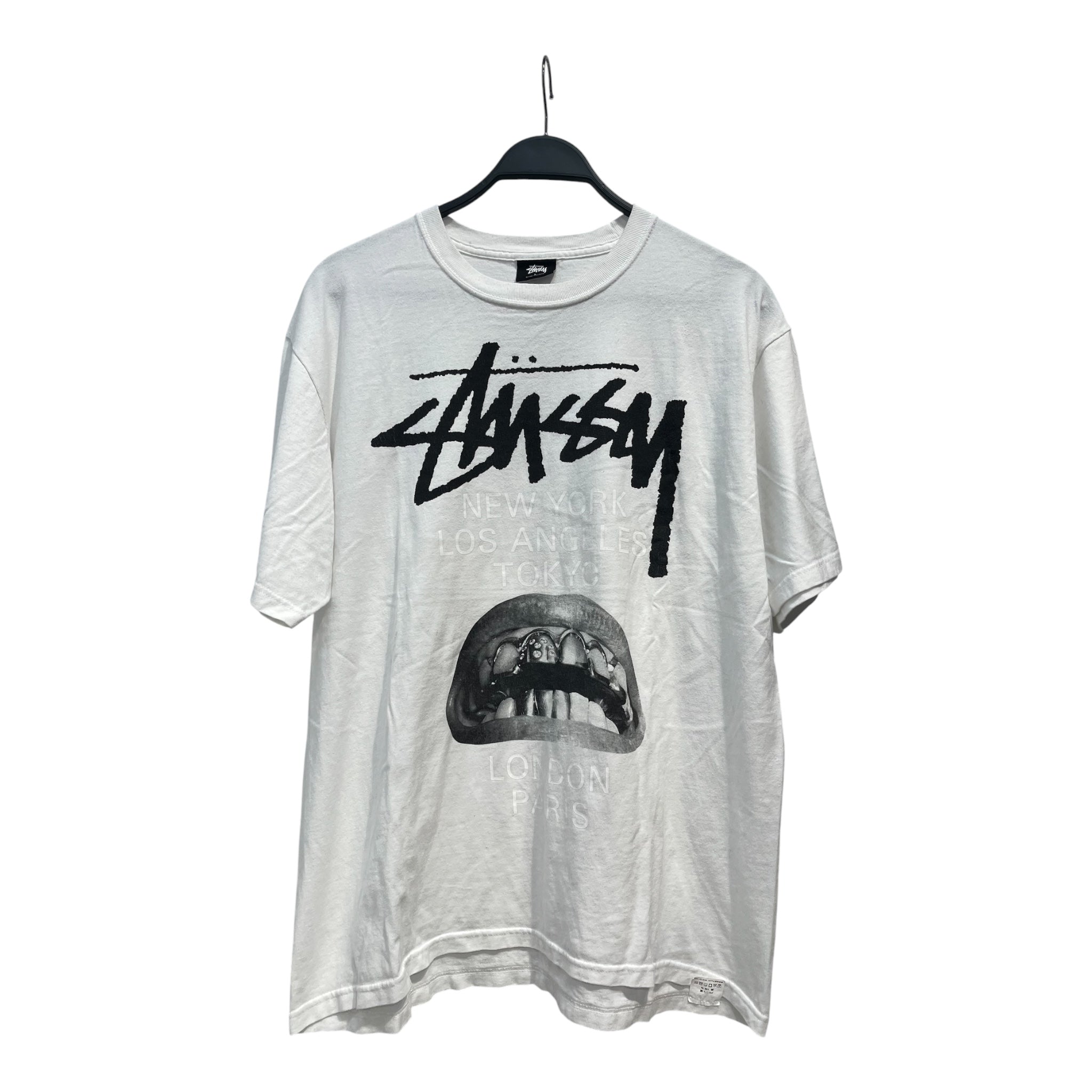 STUSSY/Rick Owens/T-Shirt/L/Cotton/WHT/Graphic/WORLD TOUR FW20 NY LA TOKYO view 1