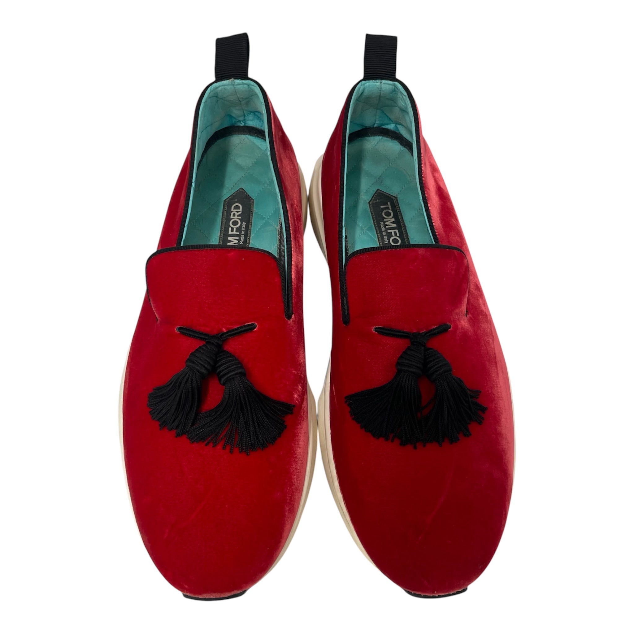 TOM FORD/Low-Sneakers/US 11/Velour/RED/TASSEL VELOUR SLIP ON view 4