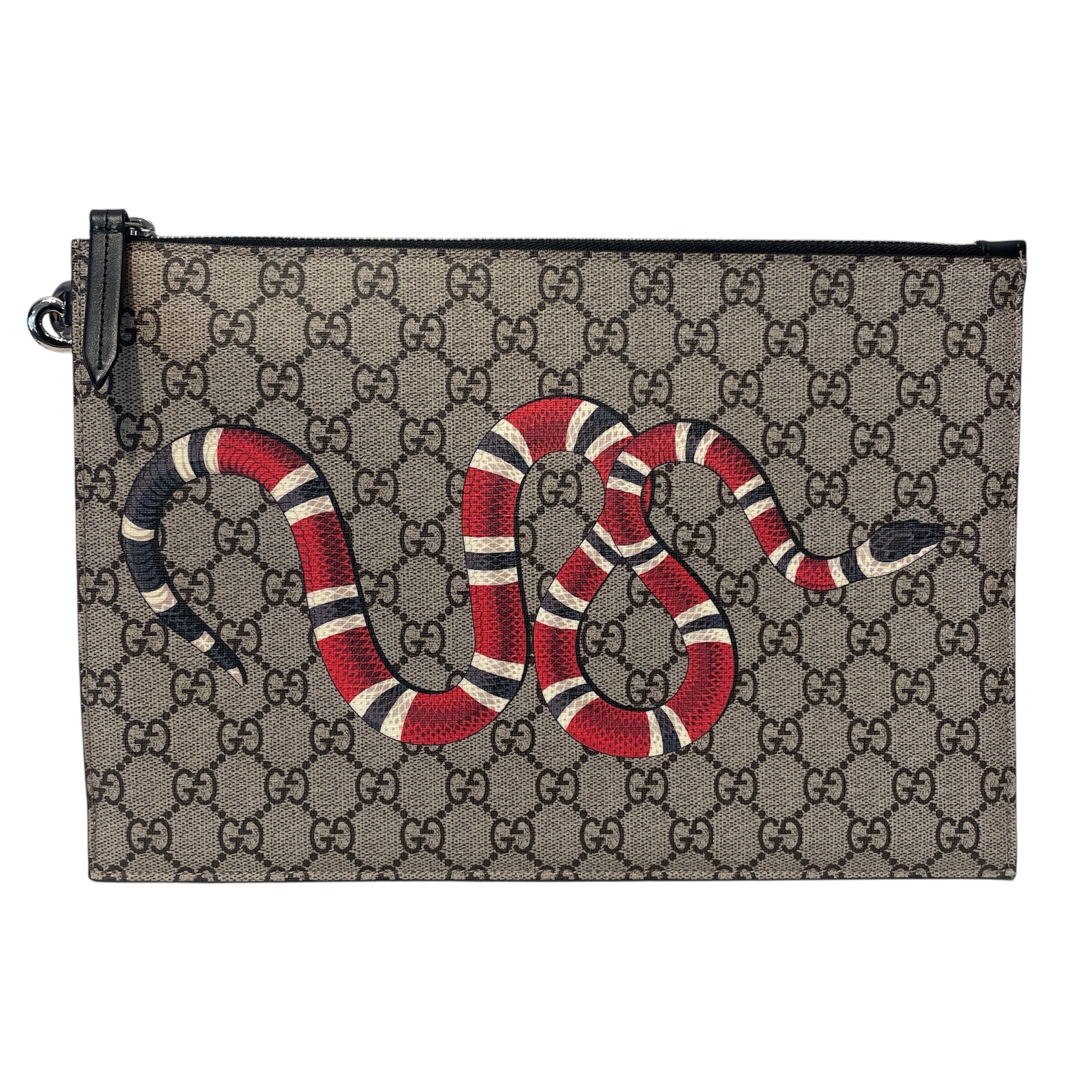 GUCCI/Clutch Bag/Monogram/KHK/GG SUPREME KING SNAKE view 1