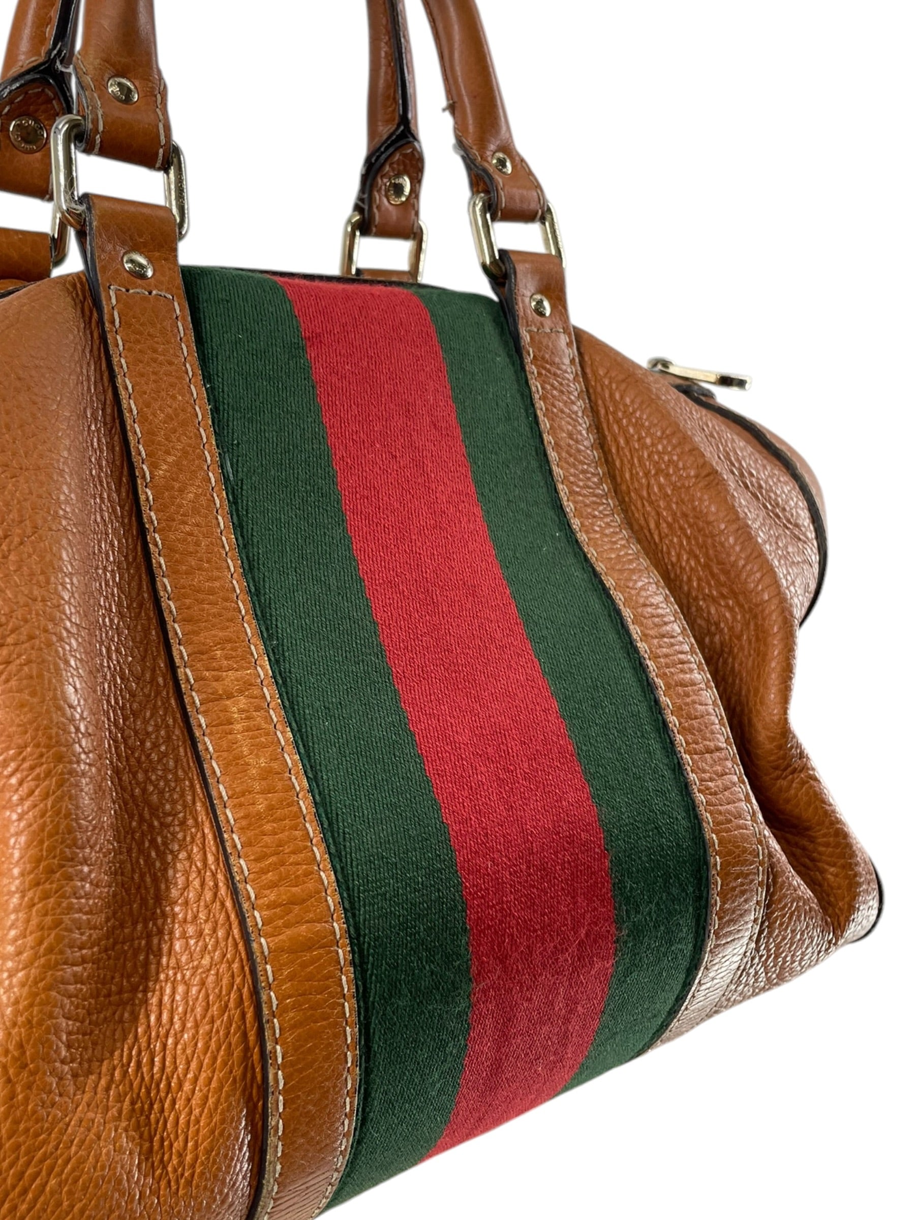 GUCCI/Bag/Leather/CML/GUCCI BOSTON RED GREEN STRIPE view 6