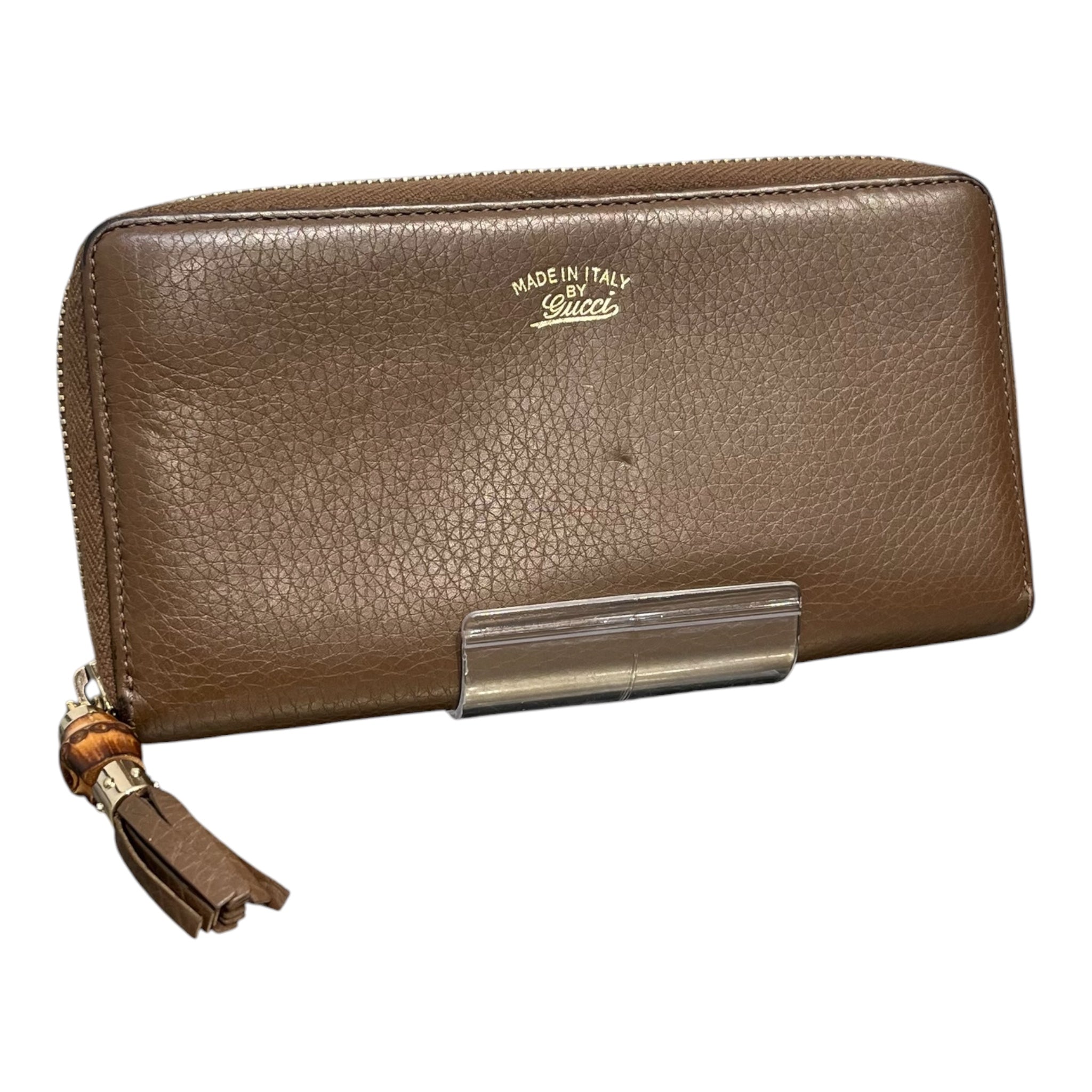 GUCCI/Long Wallet/Leather/BRW/L's/ZIP AROUND BAMBOO TASSEL view 1