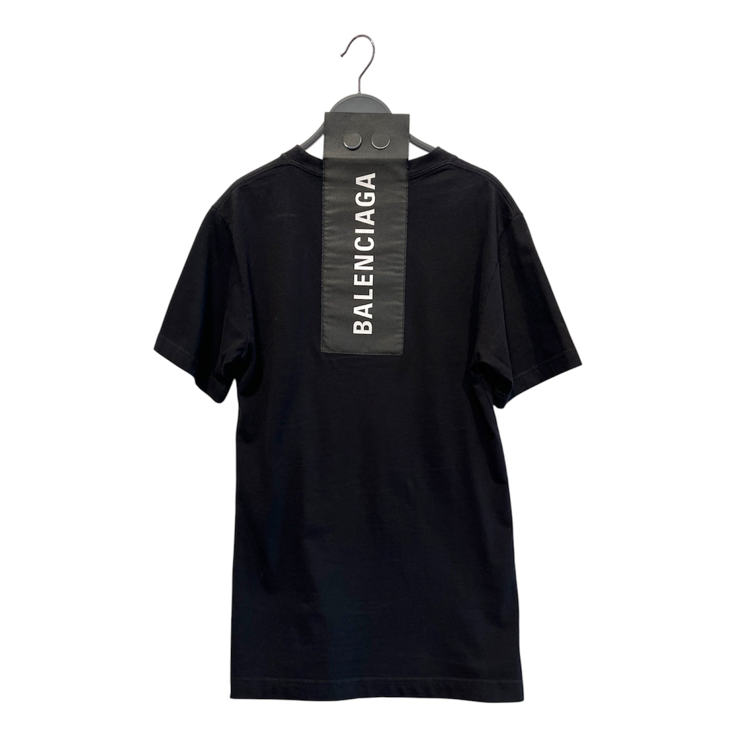 BALENCIAGA/T-Shirt/S/Cotton/BLK/big tag/ 2 holes view 2