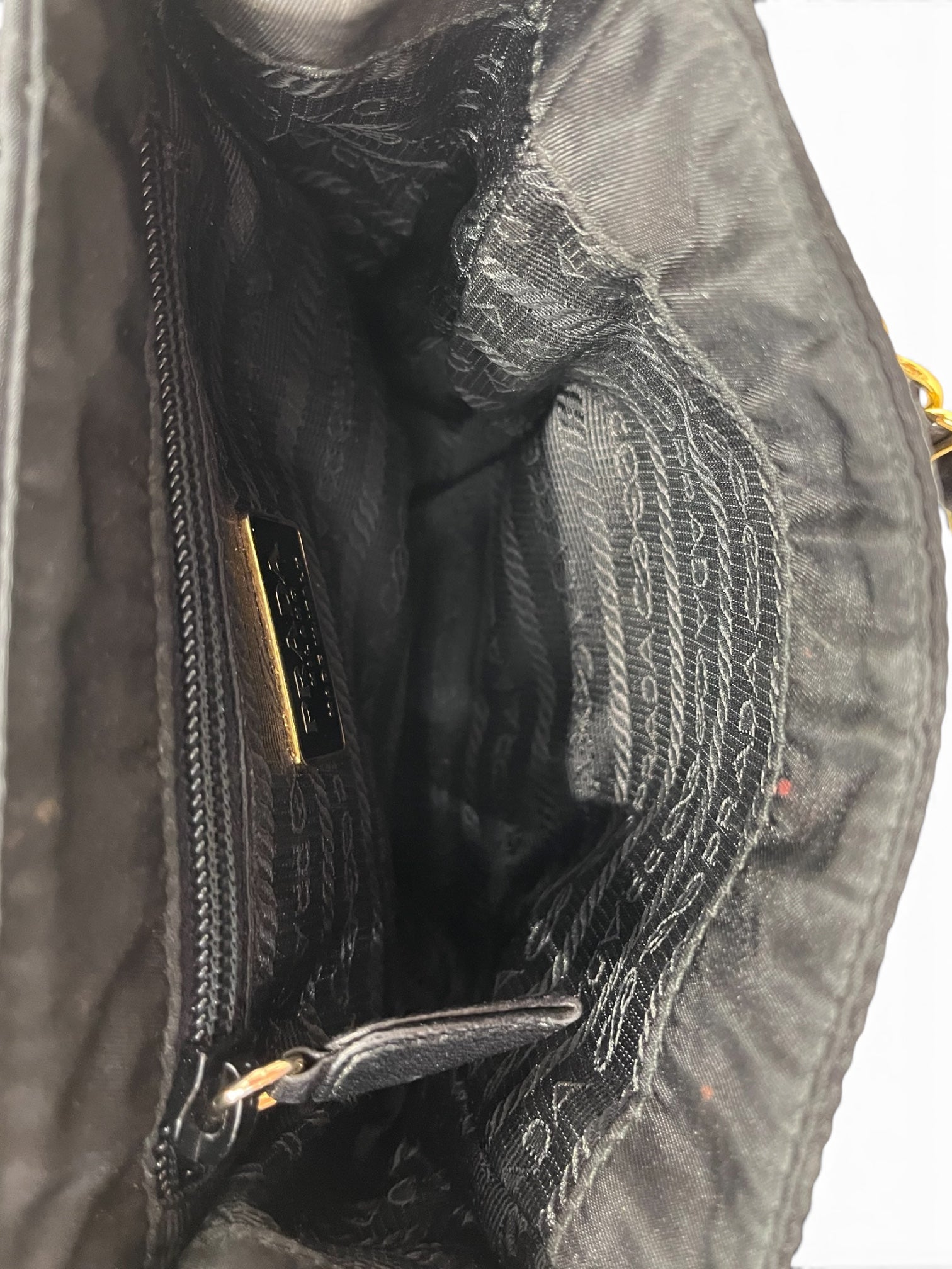 PRADA/Cross Body Bag/Nylon/BLK/TESSUTO CATENA CHAIN BAG view 6