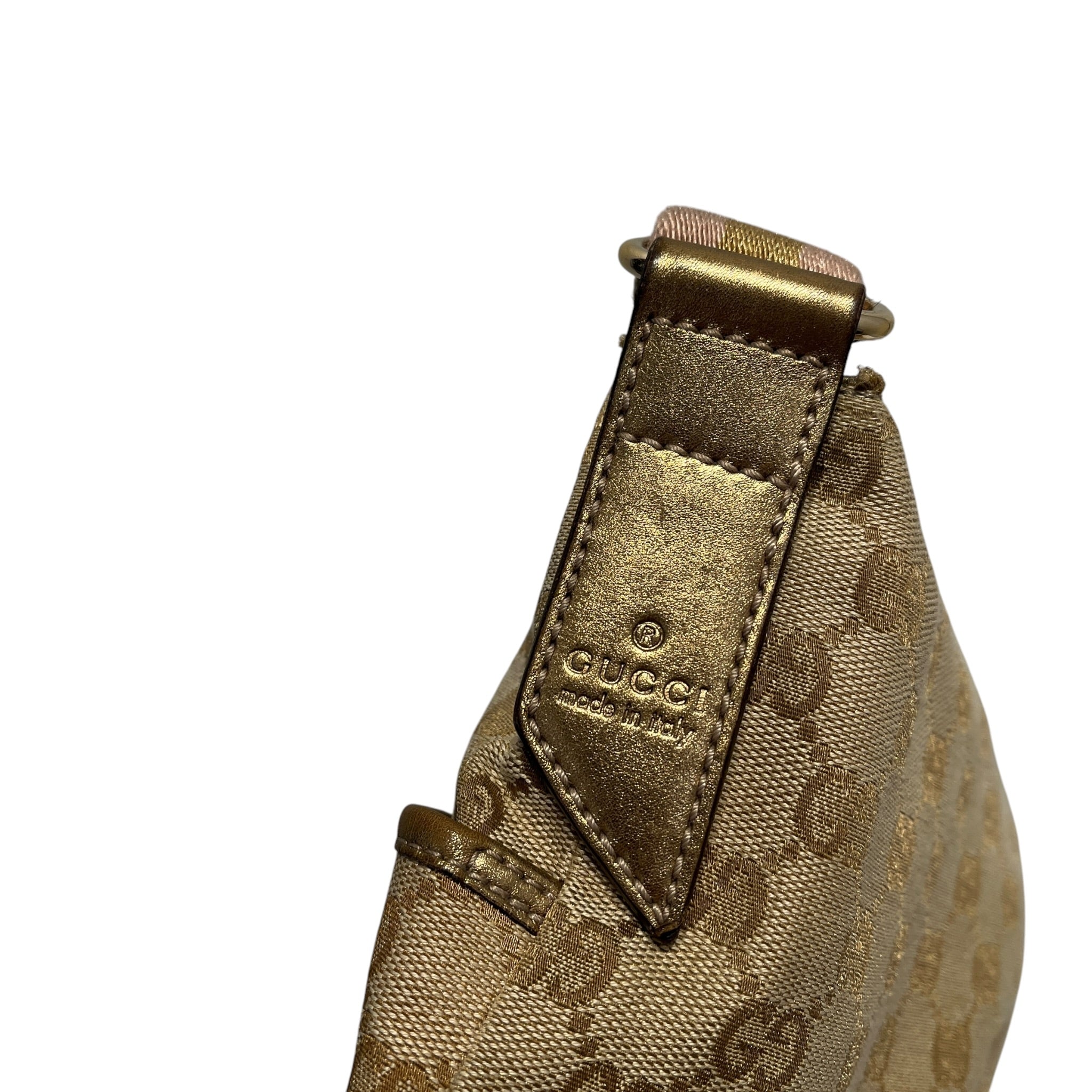 GUCCI/Cross Body Bag/Monogram/Cotton/BEG/MESSENGER BAG GOLD HIGHLIGHTS view 4