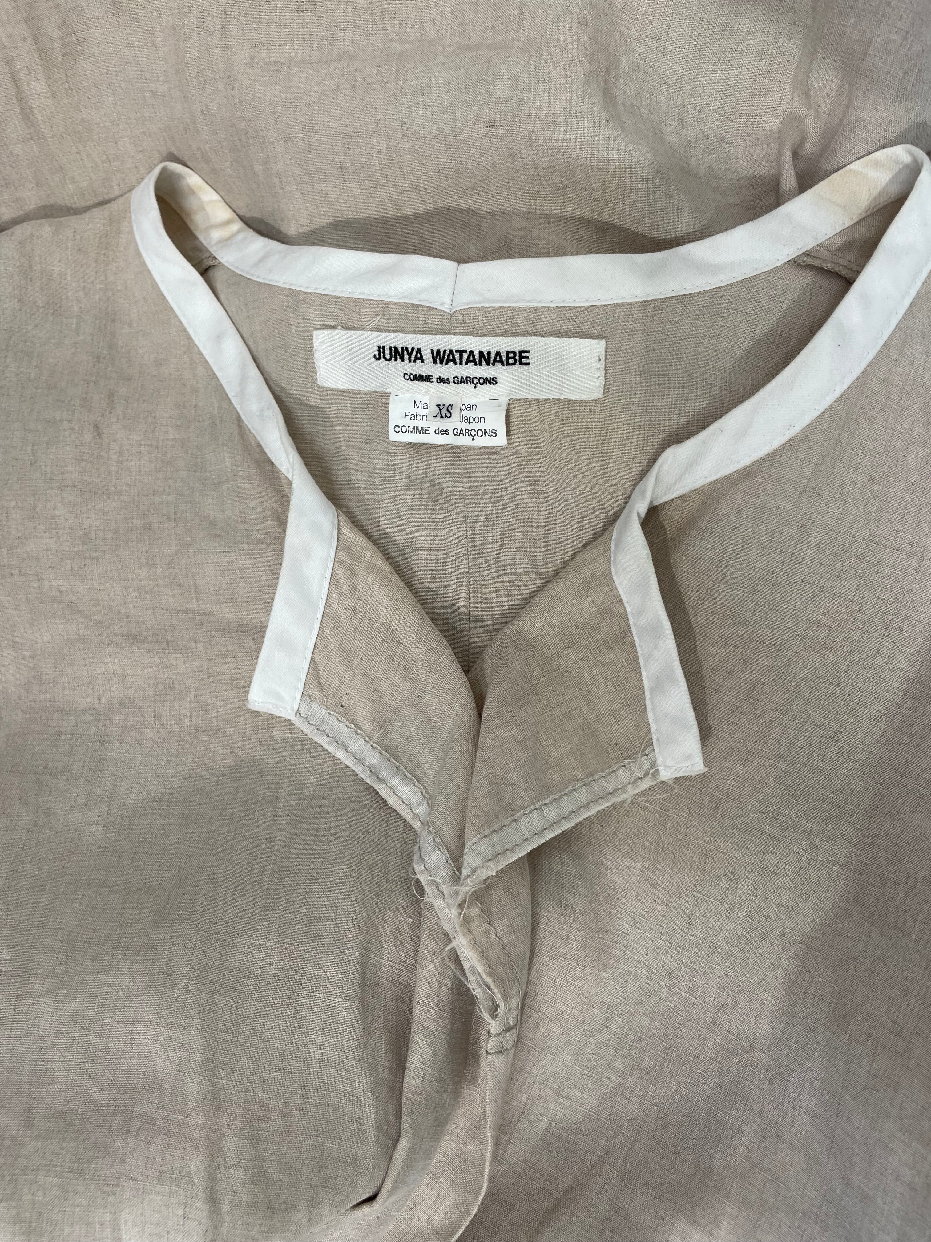 JUNYA WATANABE COMME des GARCONS/Dress/XS/Linen/BEG/Midi Length/Ruched Sleeved Dress view 3