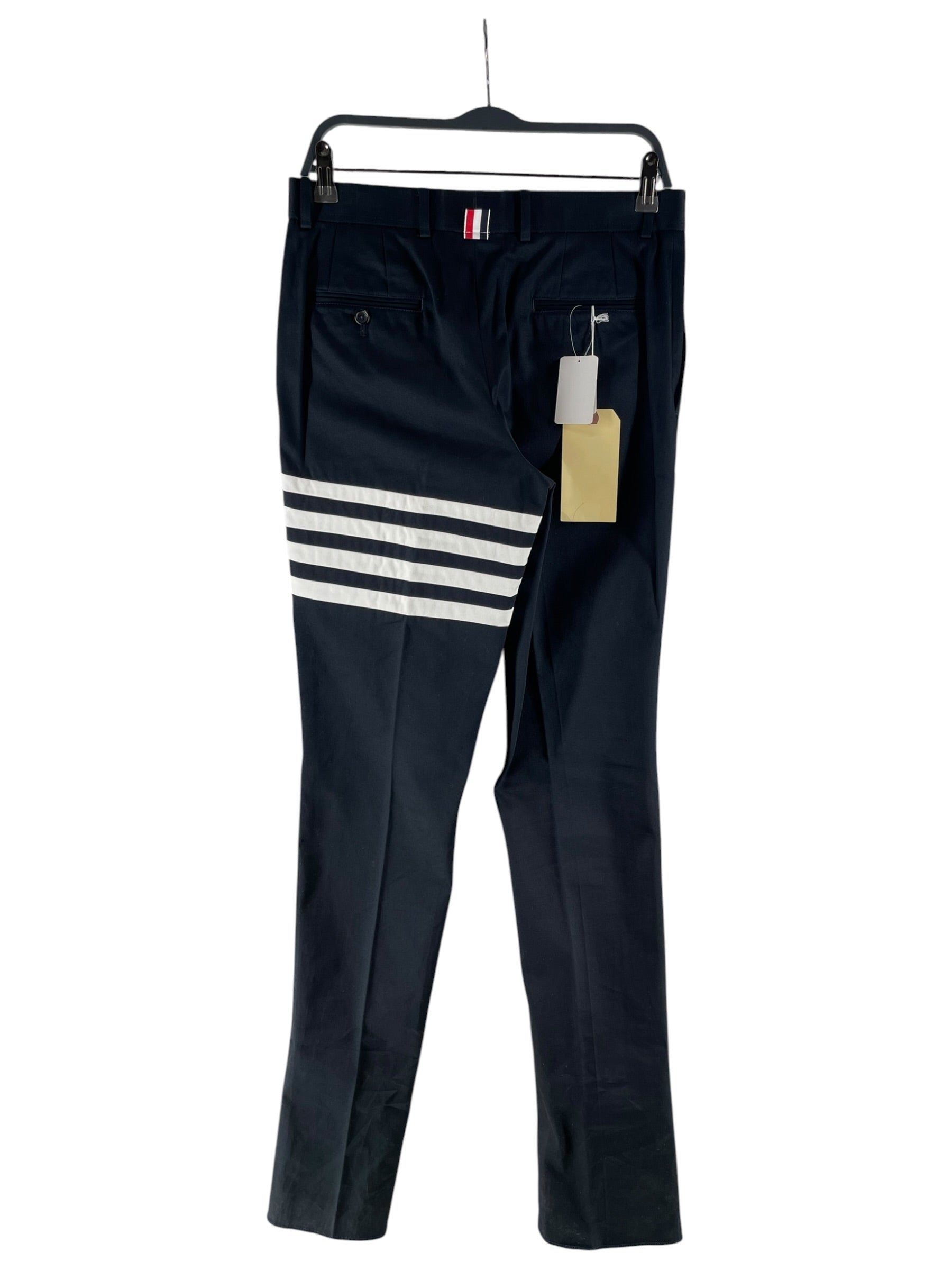 THOM BROWNE. NEW YORK/Slacks/0/Cotton/NVY/navy SLACKS 4 stripe TAGS view 2