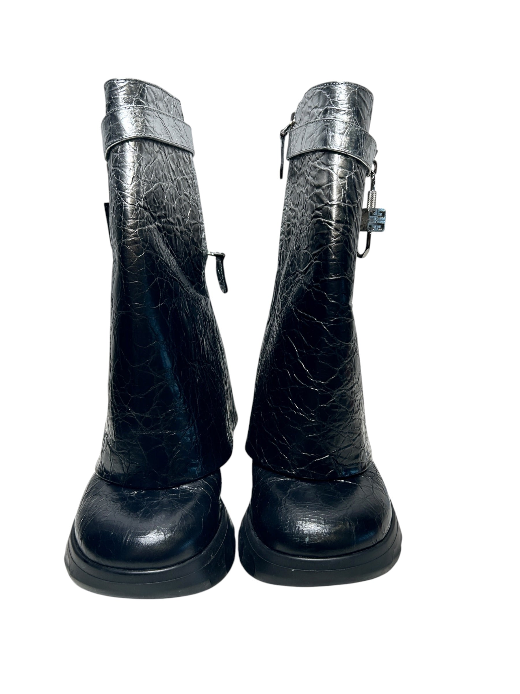 GIVENCHY/Boots/EU 39/BLK/SHARK BOOT SILVER GRADIENT view 4