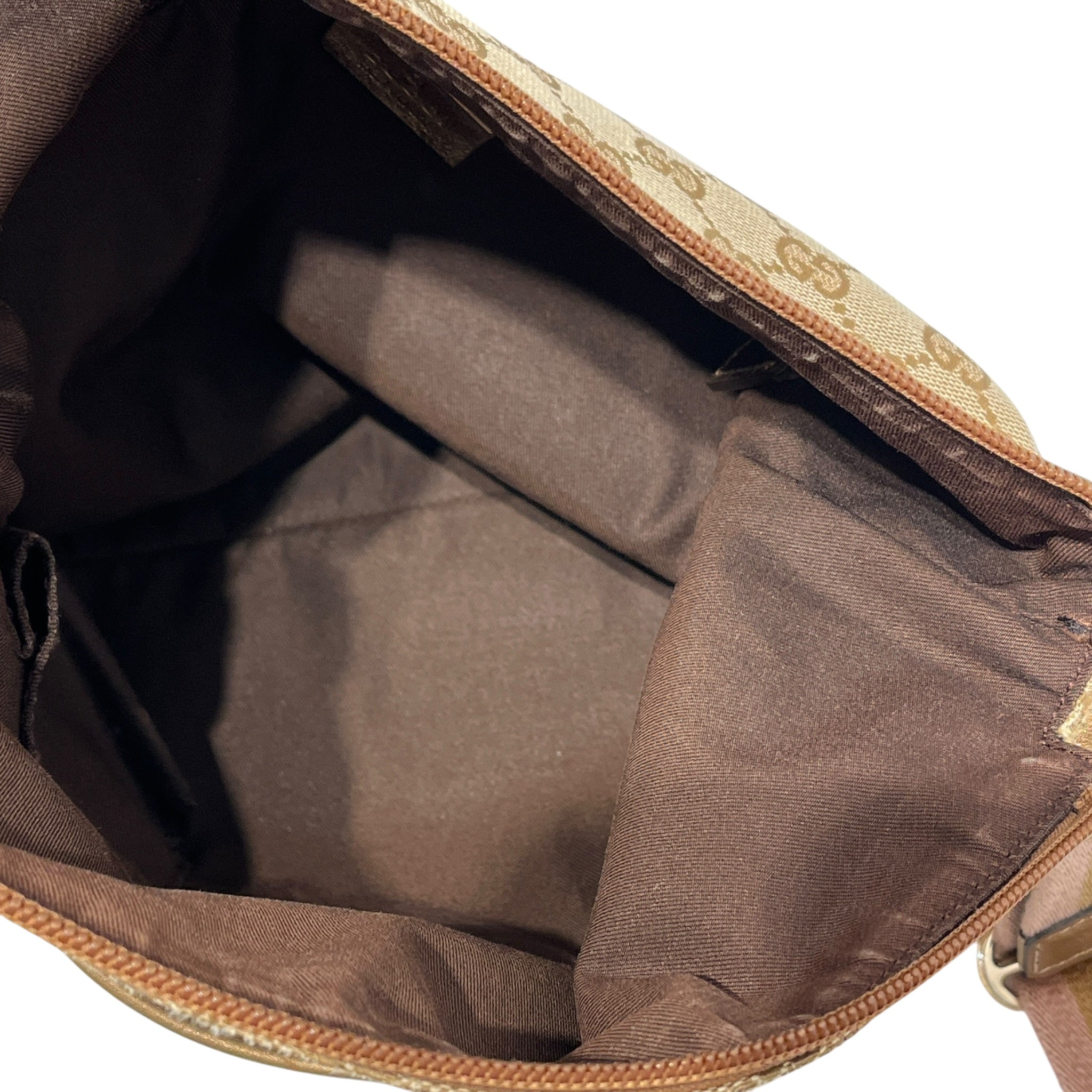 GUCCI/Cross Body Bag/Monogram/Cotton/BEG/MESSENGER BAG GOLD HIGHLIGHTS view 6