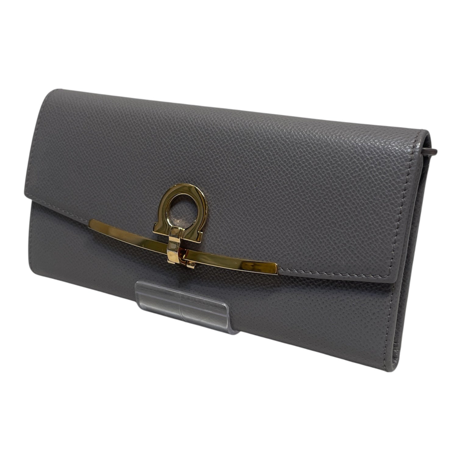 Salvatore Ferragamo/Long Wallet/Leather/SLV/L's/gancini gold hardwear view 1