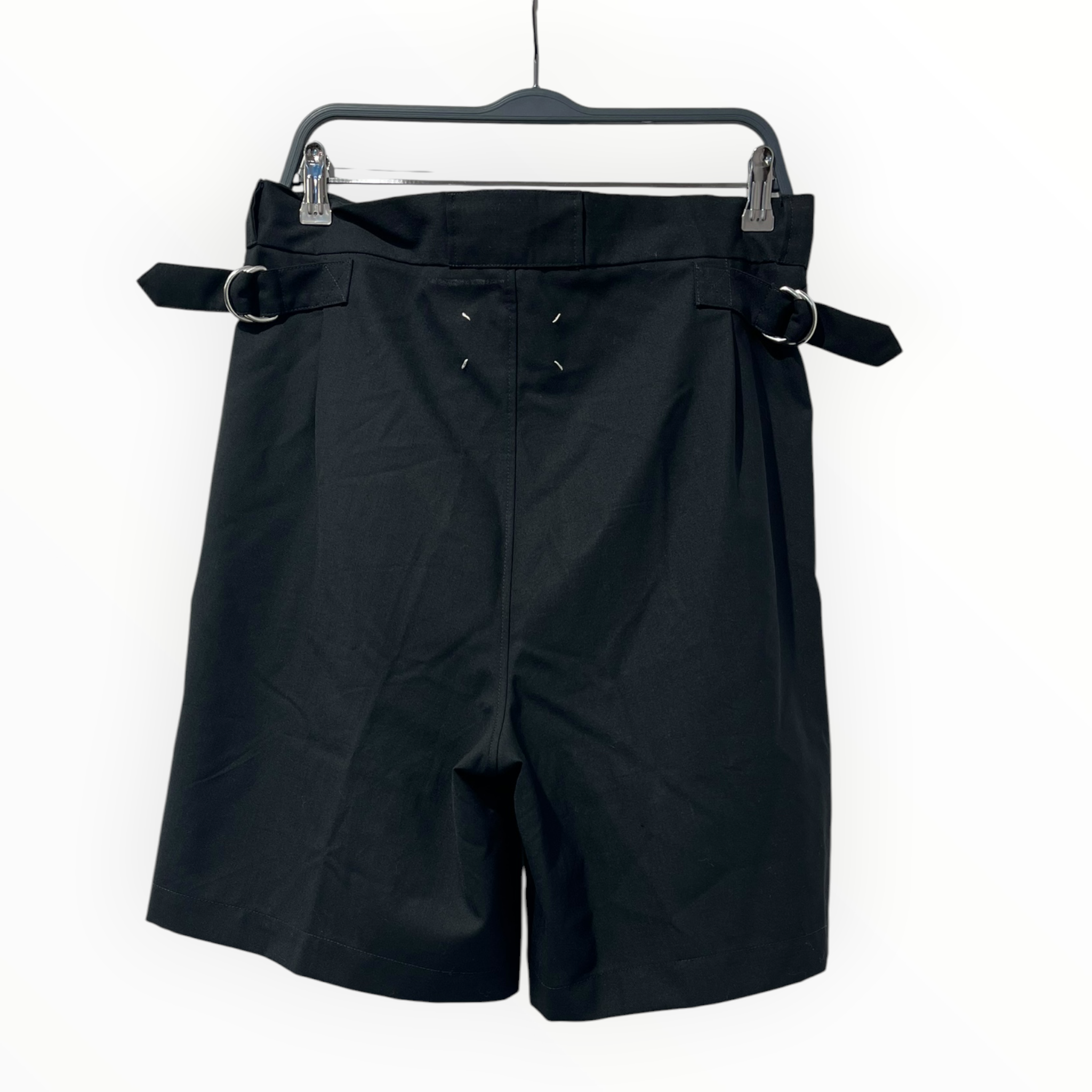 Maison Margiela/Shorts/50/Cotton/BLK/FLATFRONT SHORTS 2 BACK BUCKLE view 2