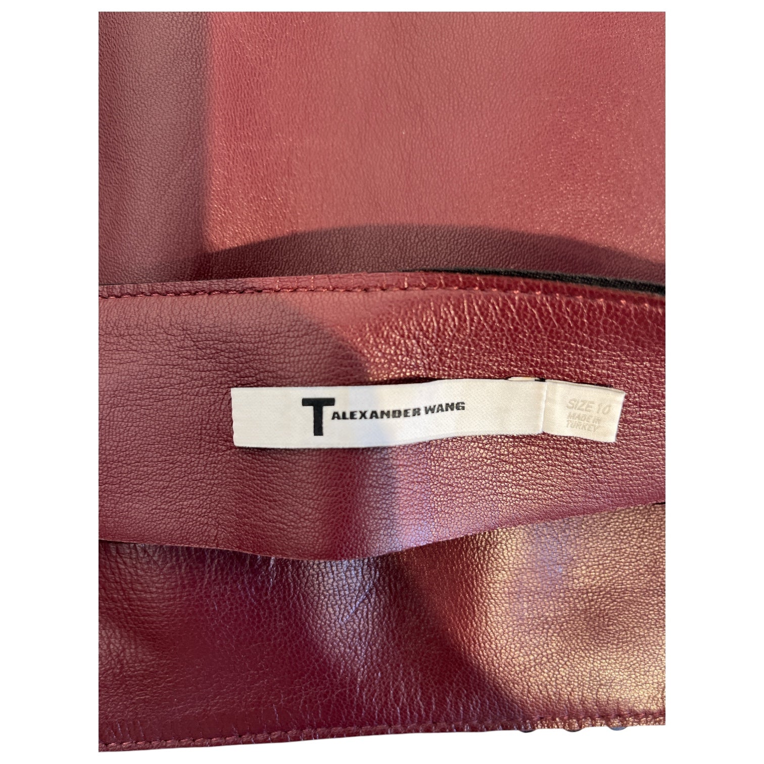 Alexander Wang/Skirt/10/Leather/RED/PLAIN LEATHER SKIRT view 3