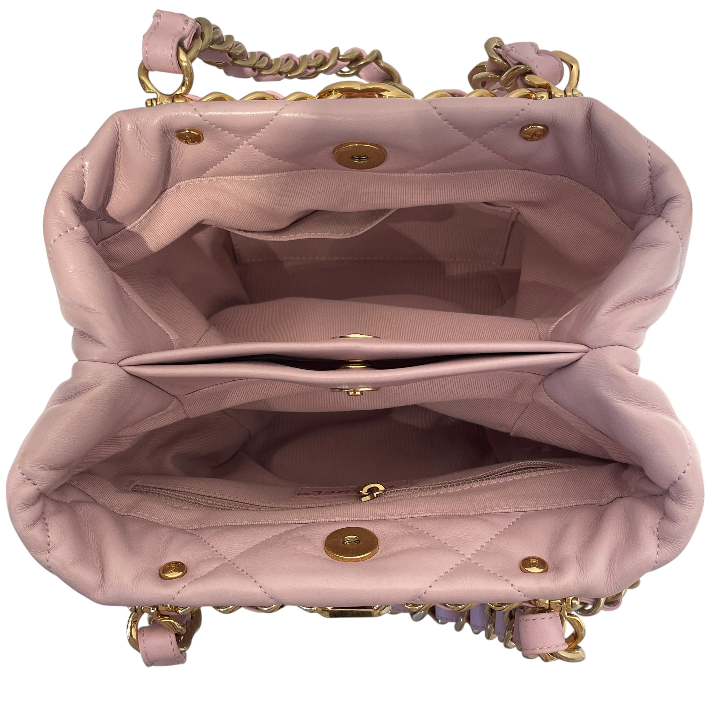 CHANEL/Hand Bag/Lambskin/PNK/CC Logo Matelasse Quilted view 4