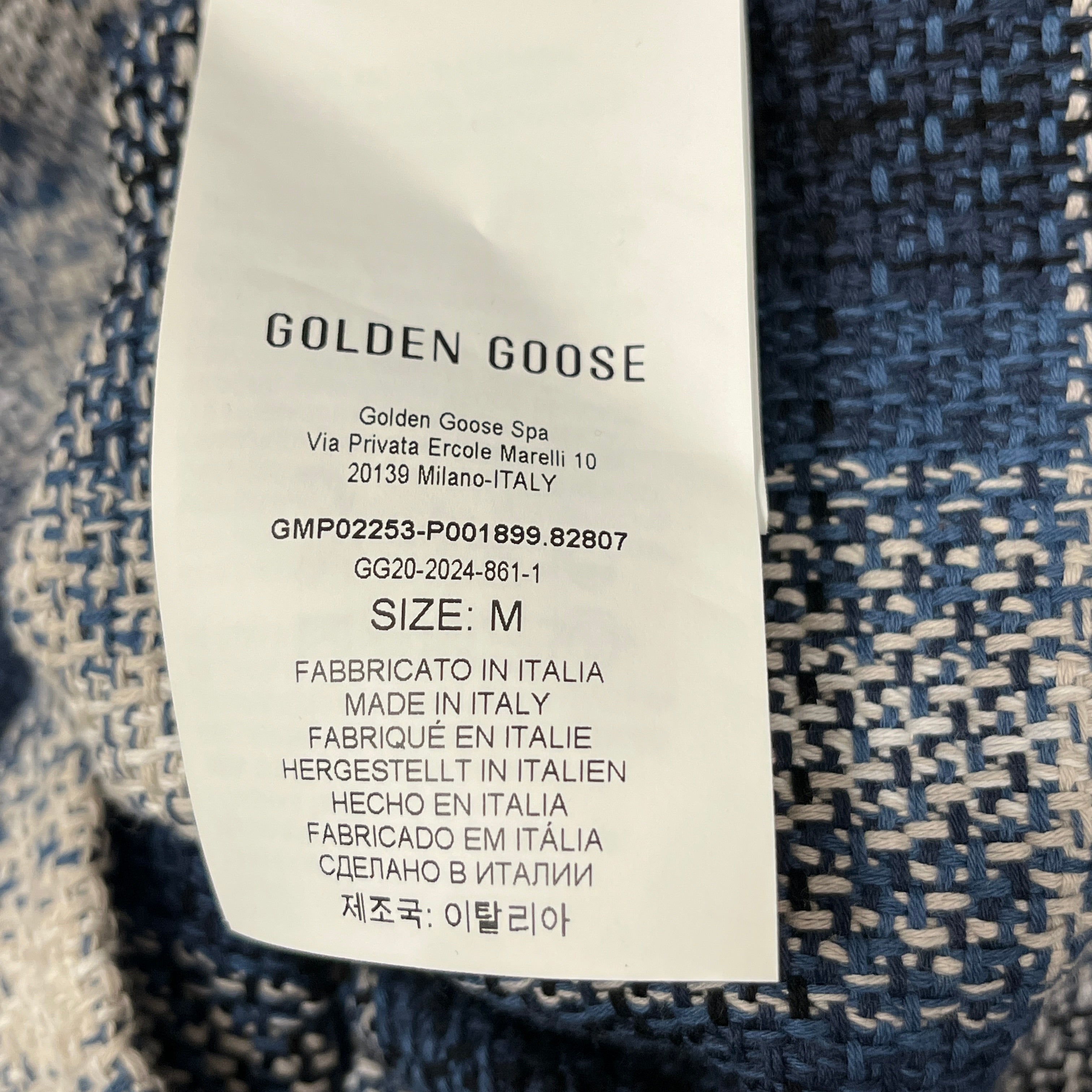 GOLDEN GOOSE/Flannel Shirt/M/Cotton/BLU/Plaid/78 Graphic on back view 5
