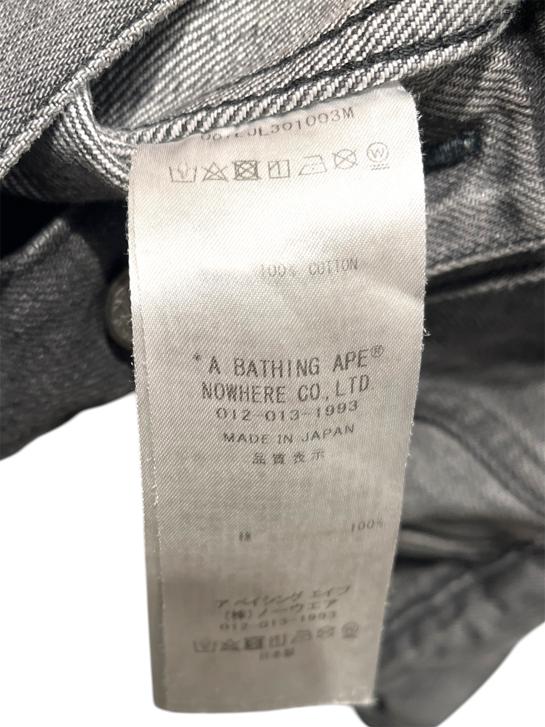 A BATHING APE/Denim Jkt/L/Cotton/GRY/Single Breasted/BLEACH DENIM JKT view 6