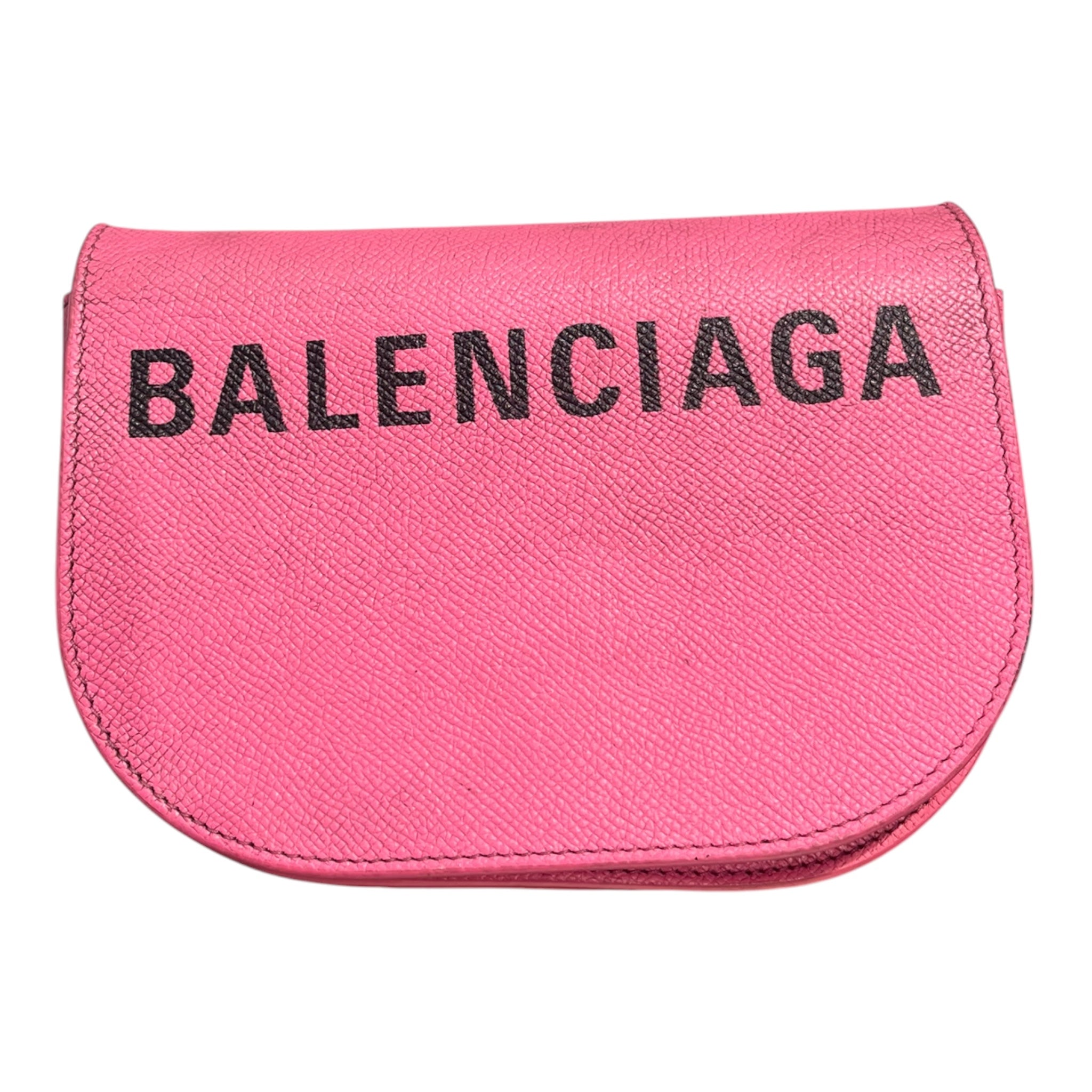BALENCIAGA/Bag/Leather/PNK/ville day black logo view 2