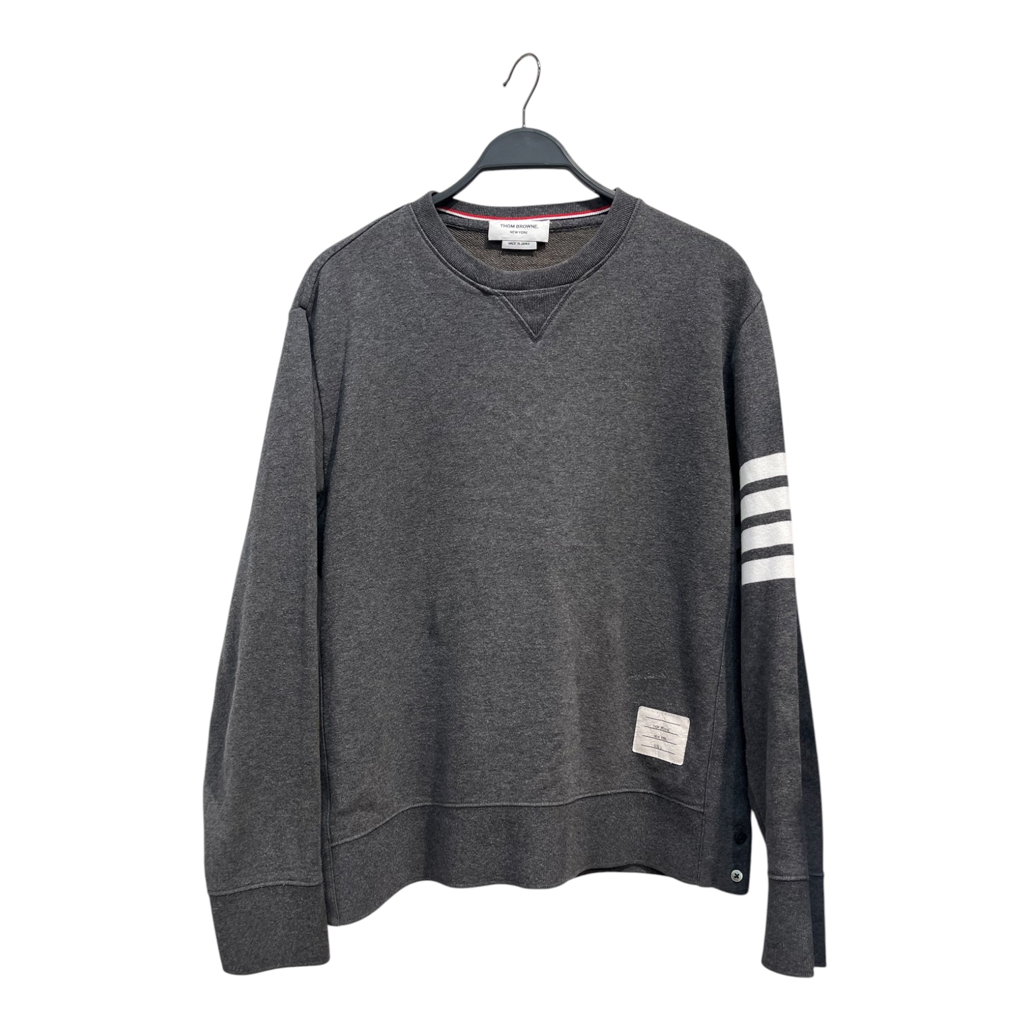 THOM BROWNE. NEW YORK/Sweatshirt/6/Cotton/GRY/FOUR-BAR STRIPE LEFT SLEEVE view 1