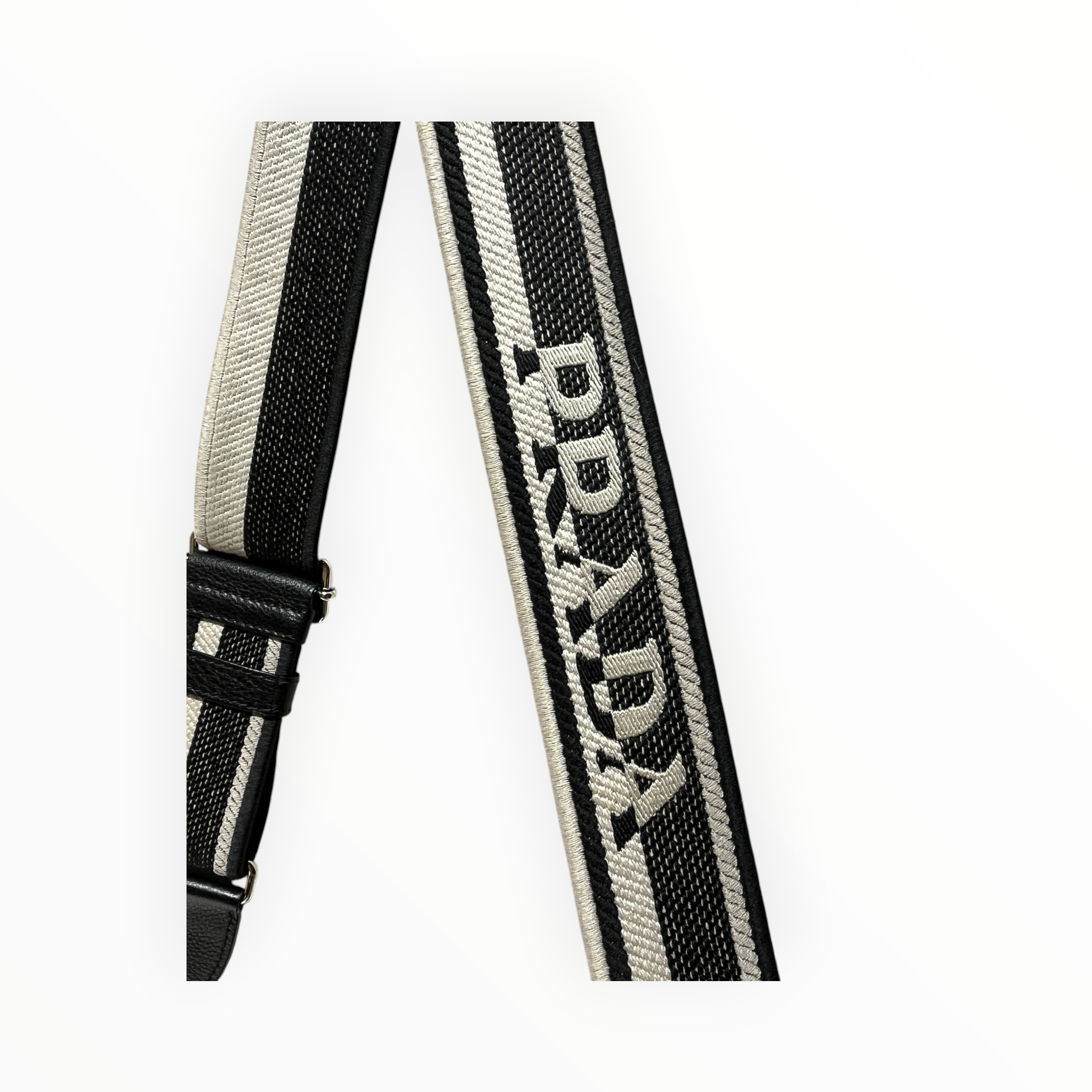 PRADA/Pouch/Leather/BLK/GRAINED LEATHER / STRIPE STRAP view 7
