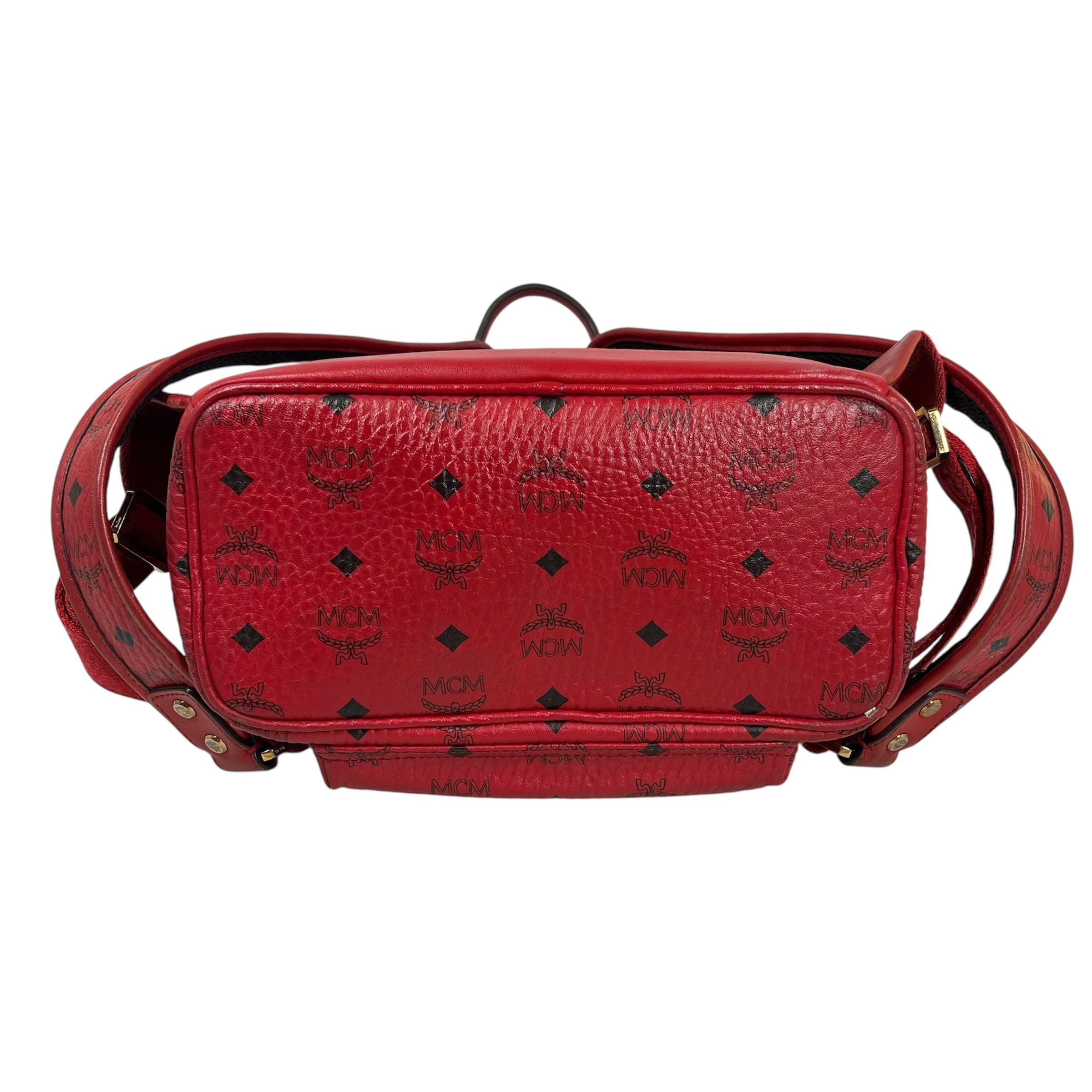 MCM/Backpack/Monogram/RED/Leather Studded view 3