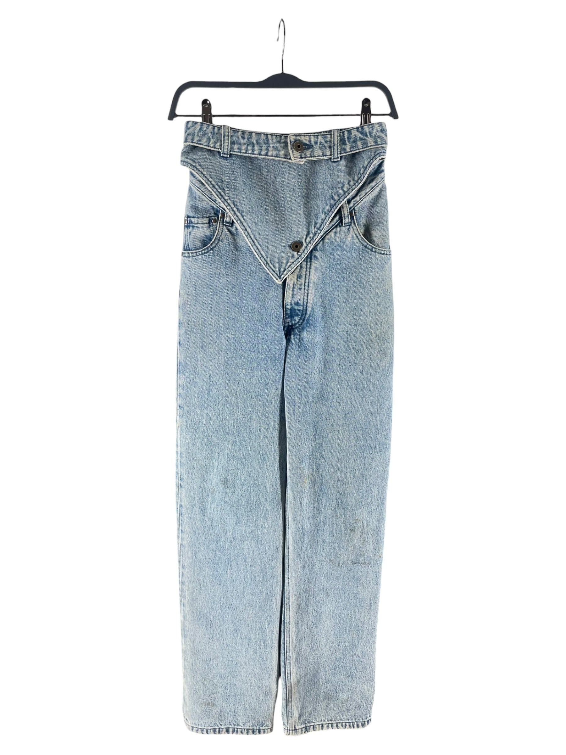 Y/PROJECT/Bottoms/25/Cotton/IDG/Button Fly/Y-PROJECT HIGHRISE V SHAPE JEA view 1