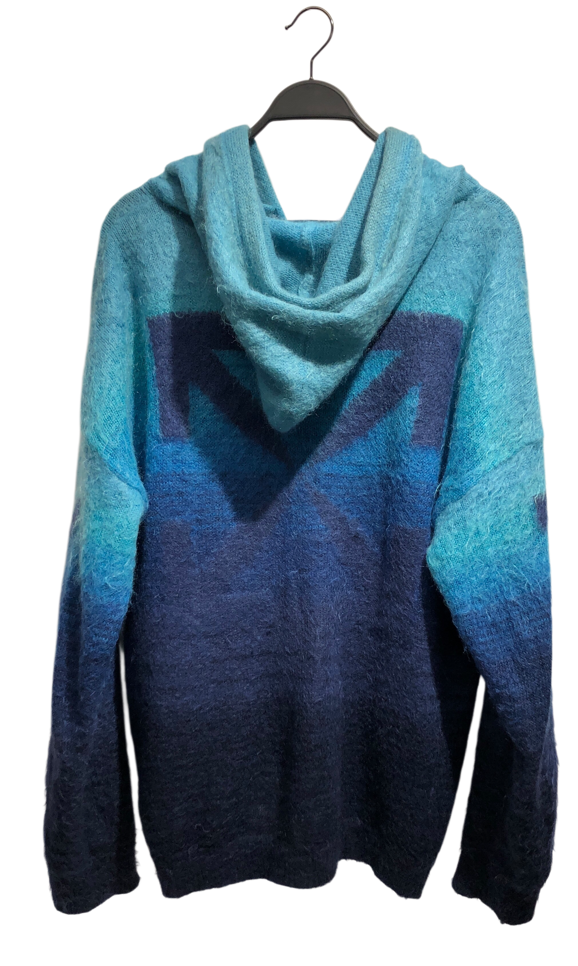 OFF-WHITE/Zip Up Hoodie/XL/Graphic/BLU/MOHAIR WOOL BLEND view 2