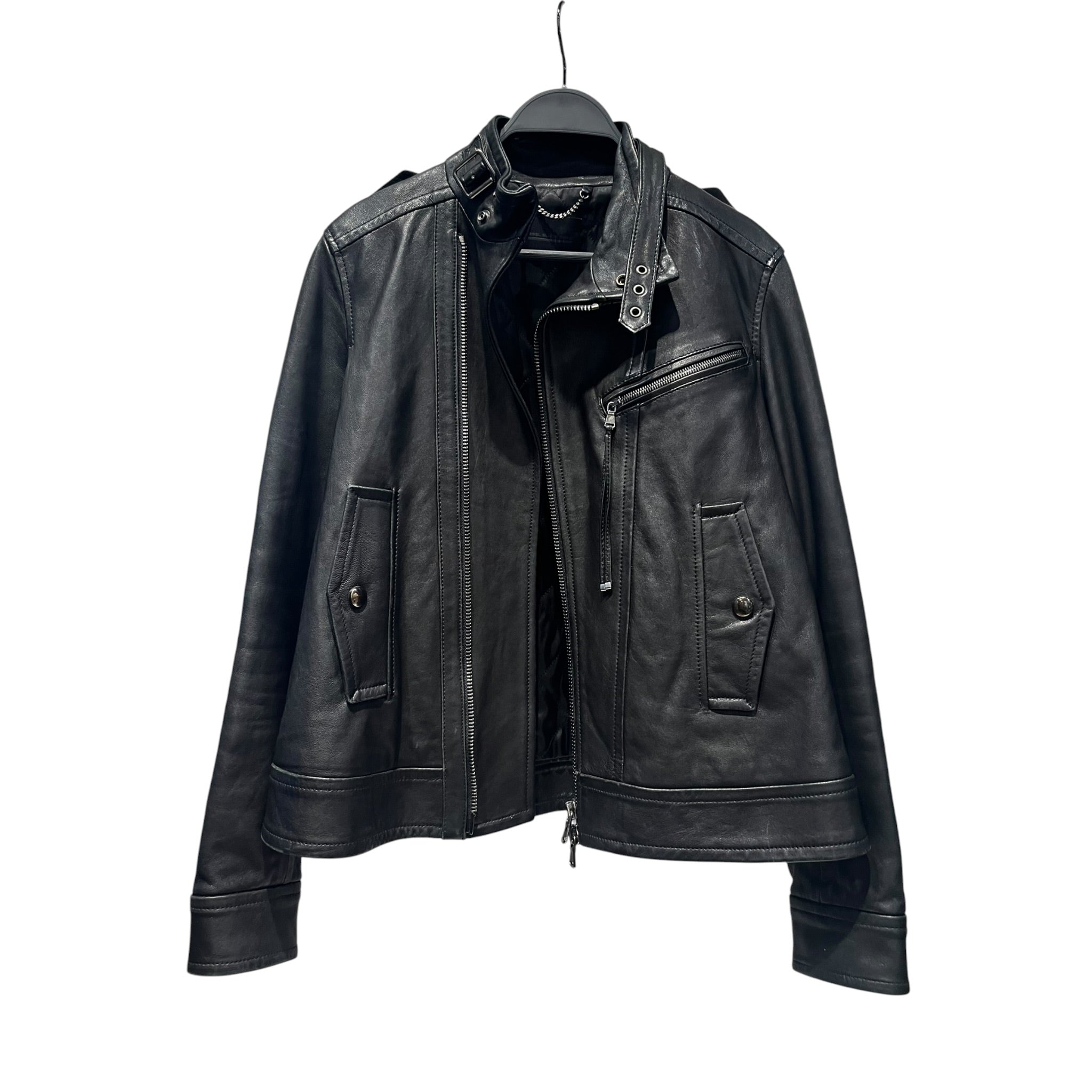 DIESEL BLACKGOLD/Leather Jkt/38/Leather/BLK/DOUBLE ZIPPER LEATHER JKT view 1