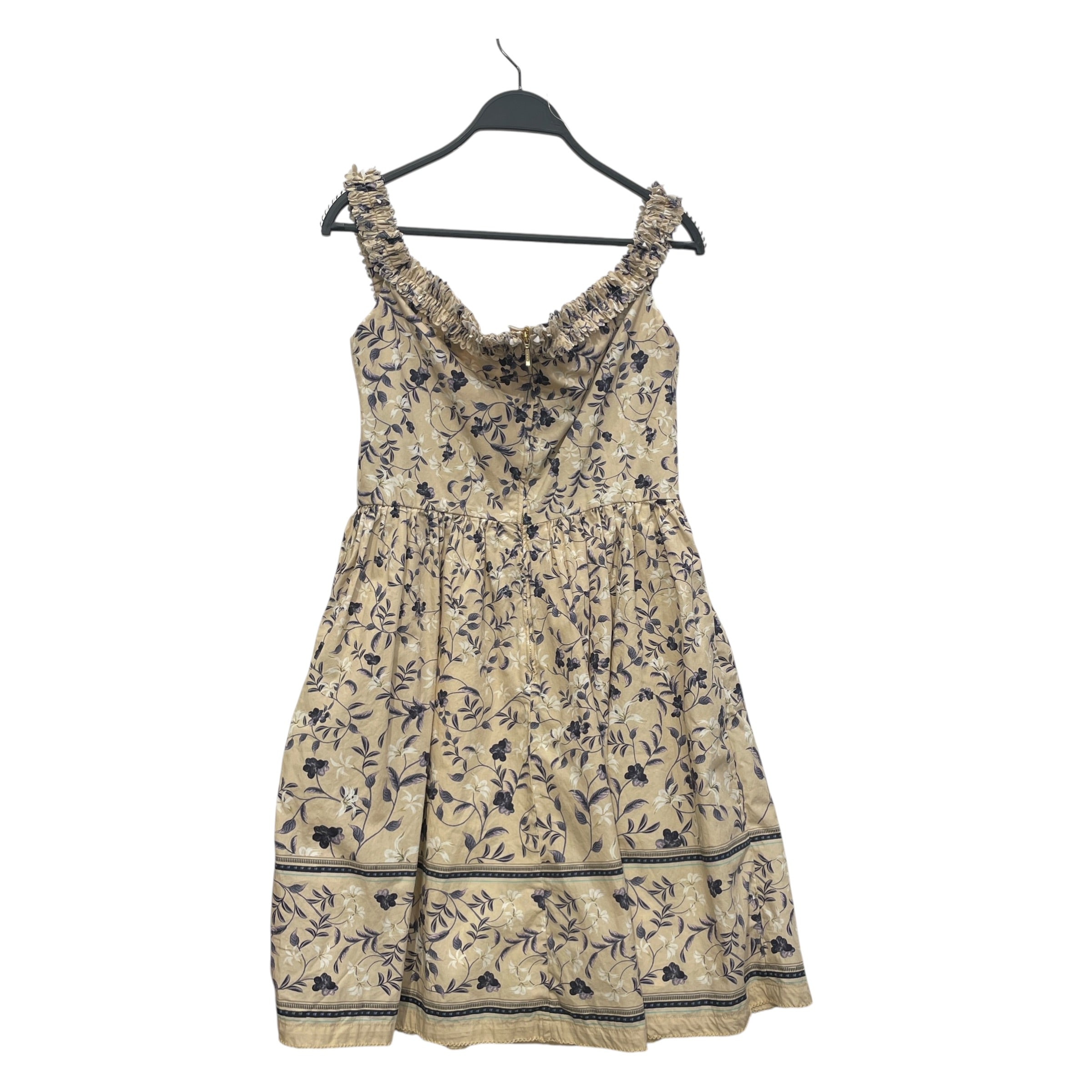 AGUA BY AGUABENDITA/Camisole Dress/M/All Over Print/Cotton/BEG/NAVY FLORAL MIDI view 2