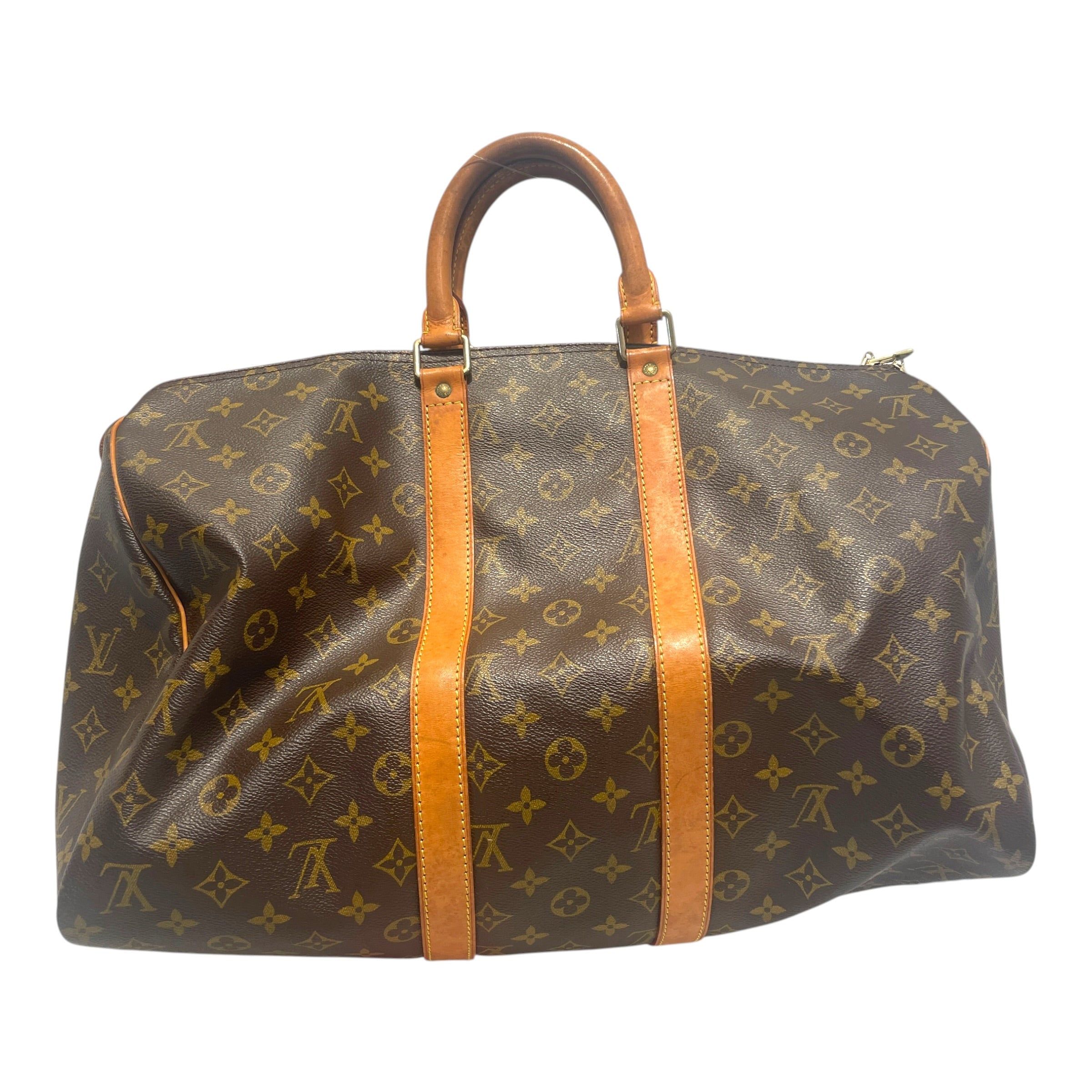 LOUIS VUITTON/Bag/Monogram/Leather/BRW/Keepall Vachetta Leather Bag view 4