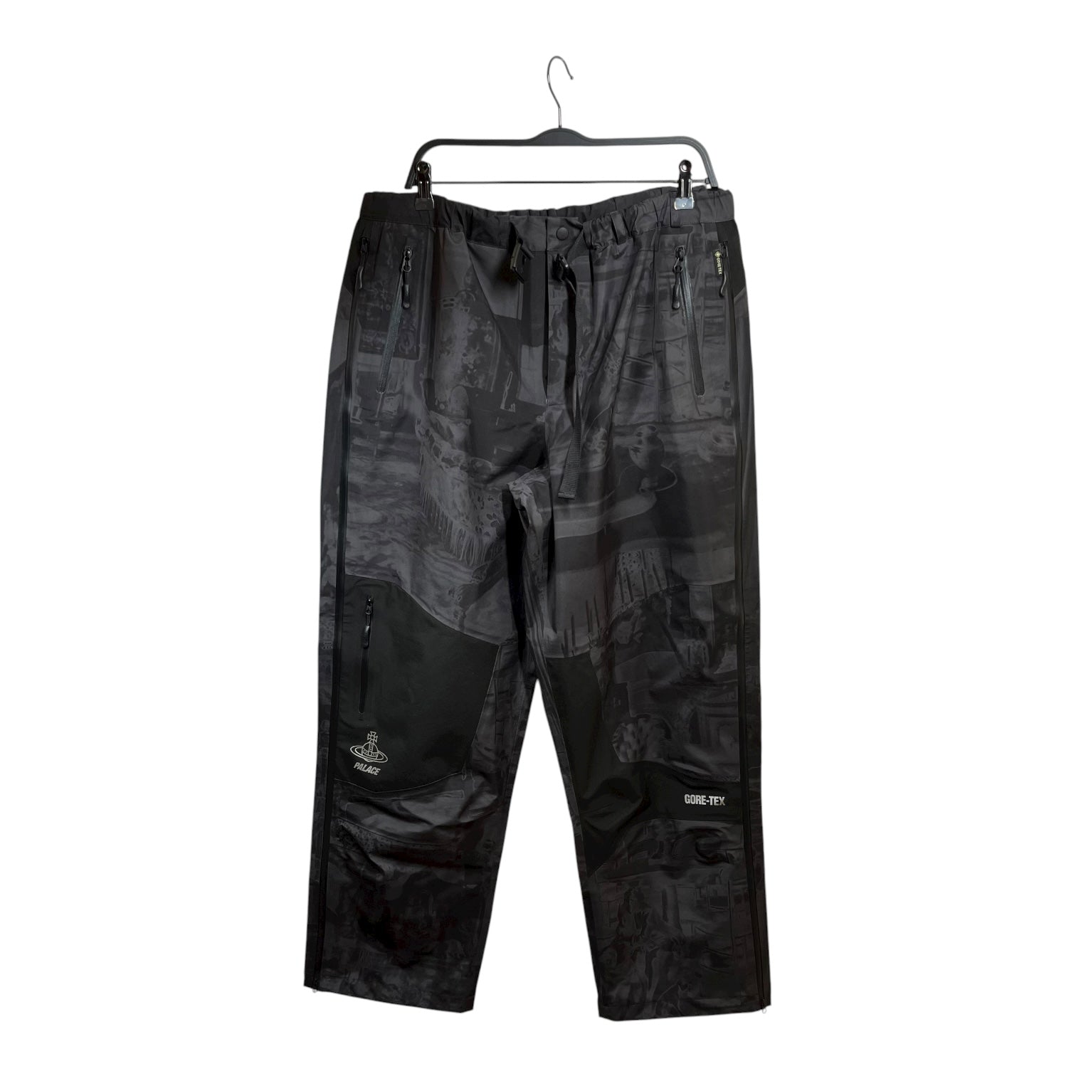 PALACE/Vivienne Westwood/Straight Pants/XL/Polyester/BLK/All Over Print/AW24 GORETEX PANTS view 1