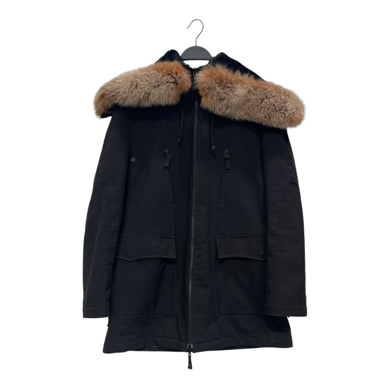 Jean Paul GAULTIER HOMME/Jacket/48/Nylon/BLK/ZIPPER ON HOOD/FUR ON HOOD