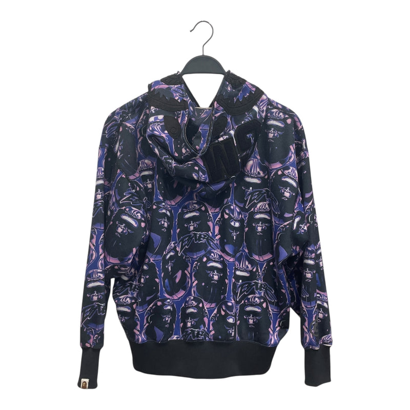 A BATHING APE/Zip Up Hoodie/S/All Over Print/Cotton/PPL/grafitti shark full zip