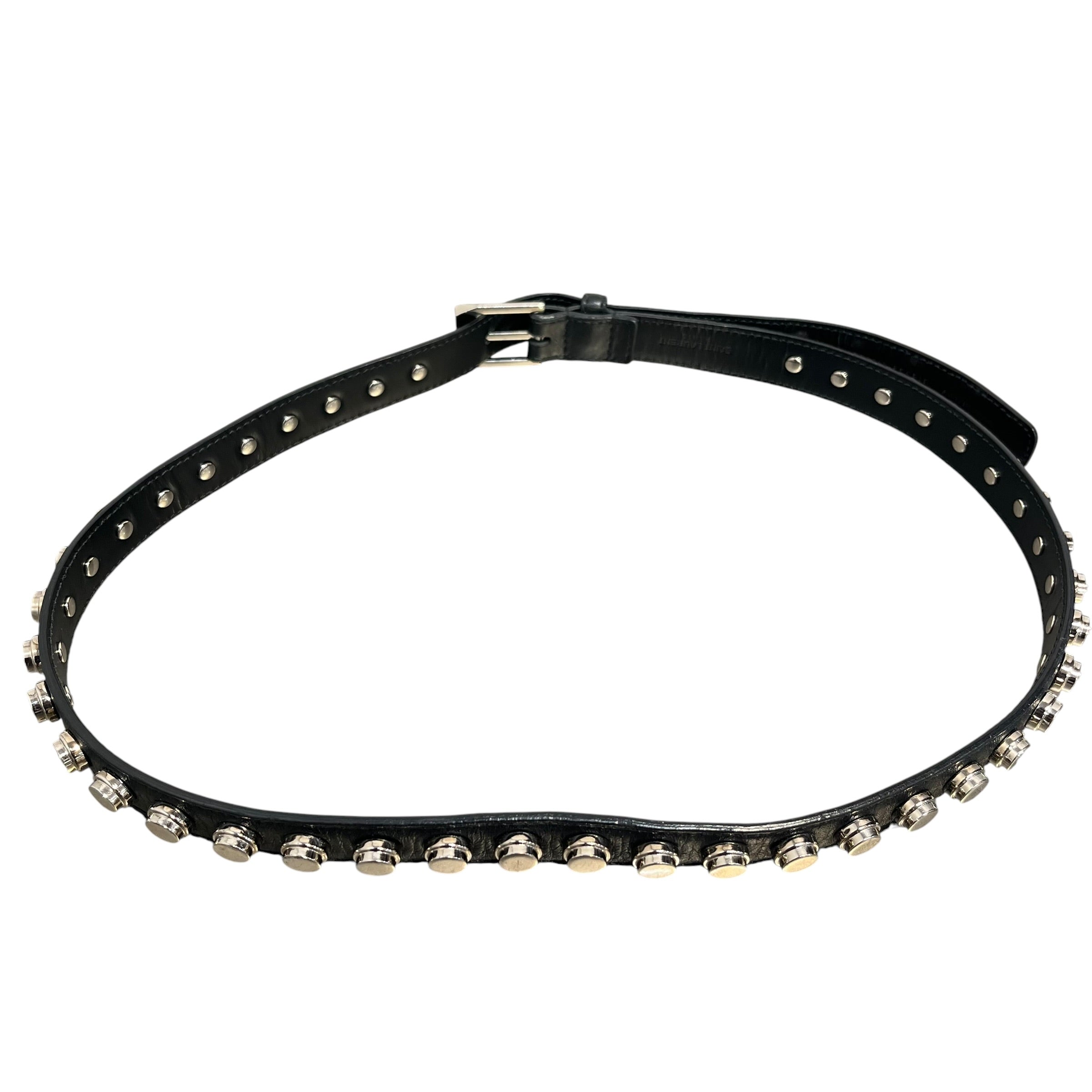SAINT LAURENT/Belt/Leather/BLK/L's/CIRCLE STUDS view 2